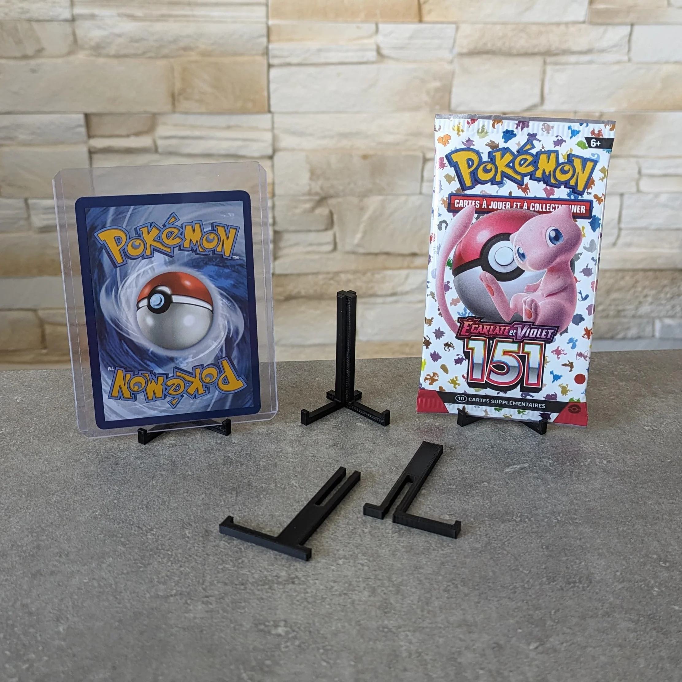 Présentoir compatible cartes Pokémon Support toploader Porte cartes gradées PCA PSA TCC CCC BGS Ultra pro Booster Noir