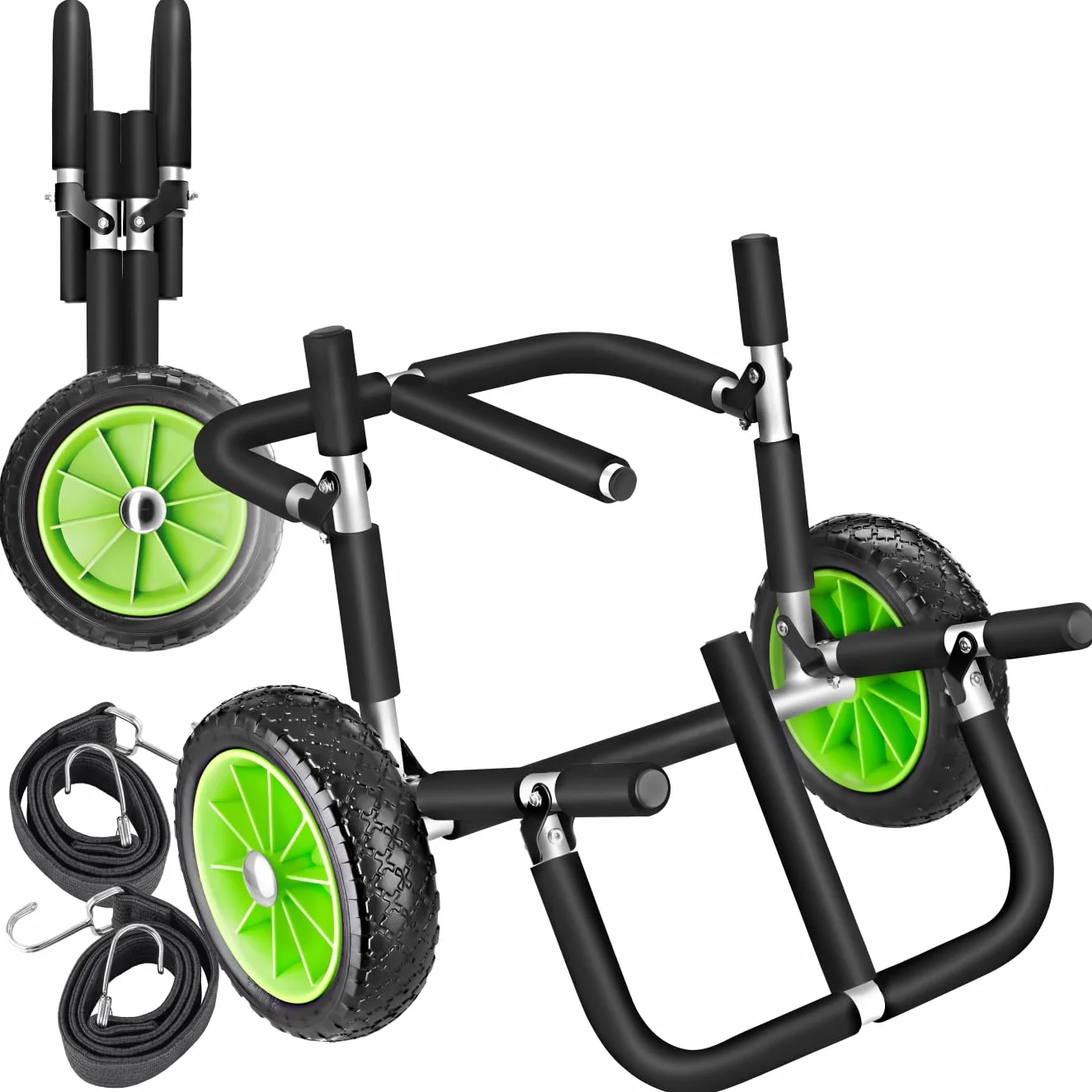 tectake® Chariot de Transport Pliable Double pour Paddle Gonflable, Stand up Paddle, Planche de Surf, Cadre en Aluminium Inoxydable, Pneus profilés, Max. 45 kg