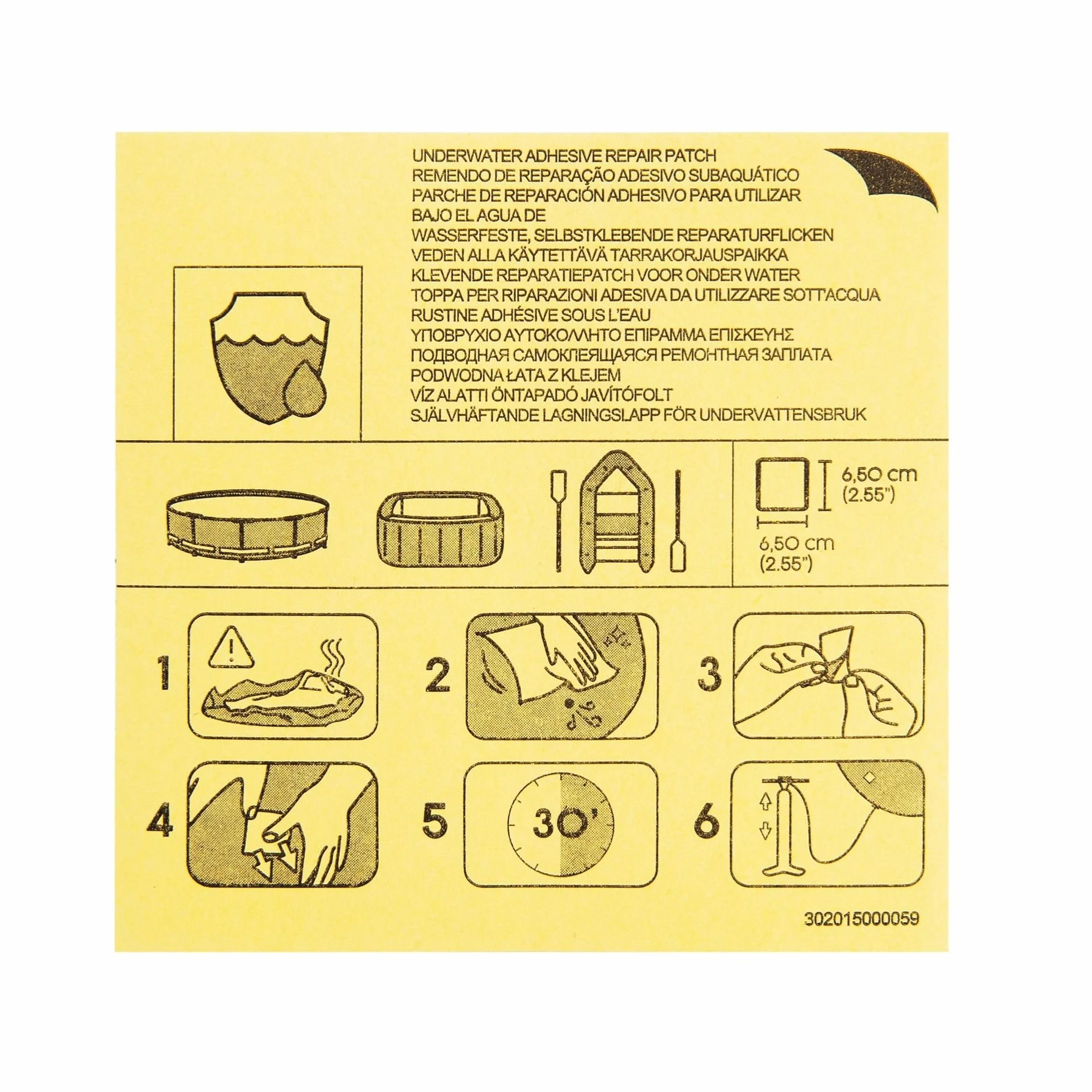 Bestway 62091 10 Patchs de Réparation Waterproof 42,30 cm2