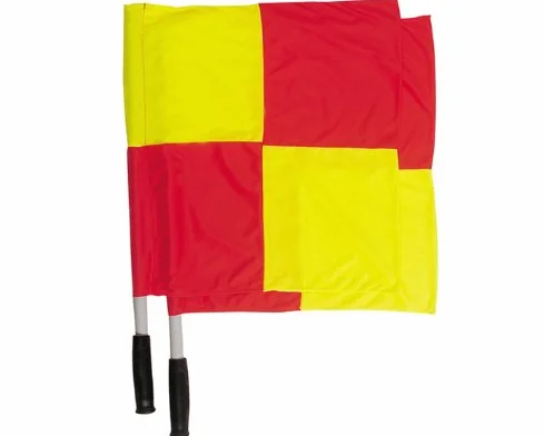 Visiodirect Paire de Drapeaux de Touche à damiers pour Arbitre avec Housse