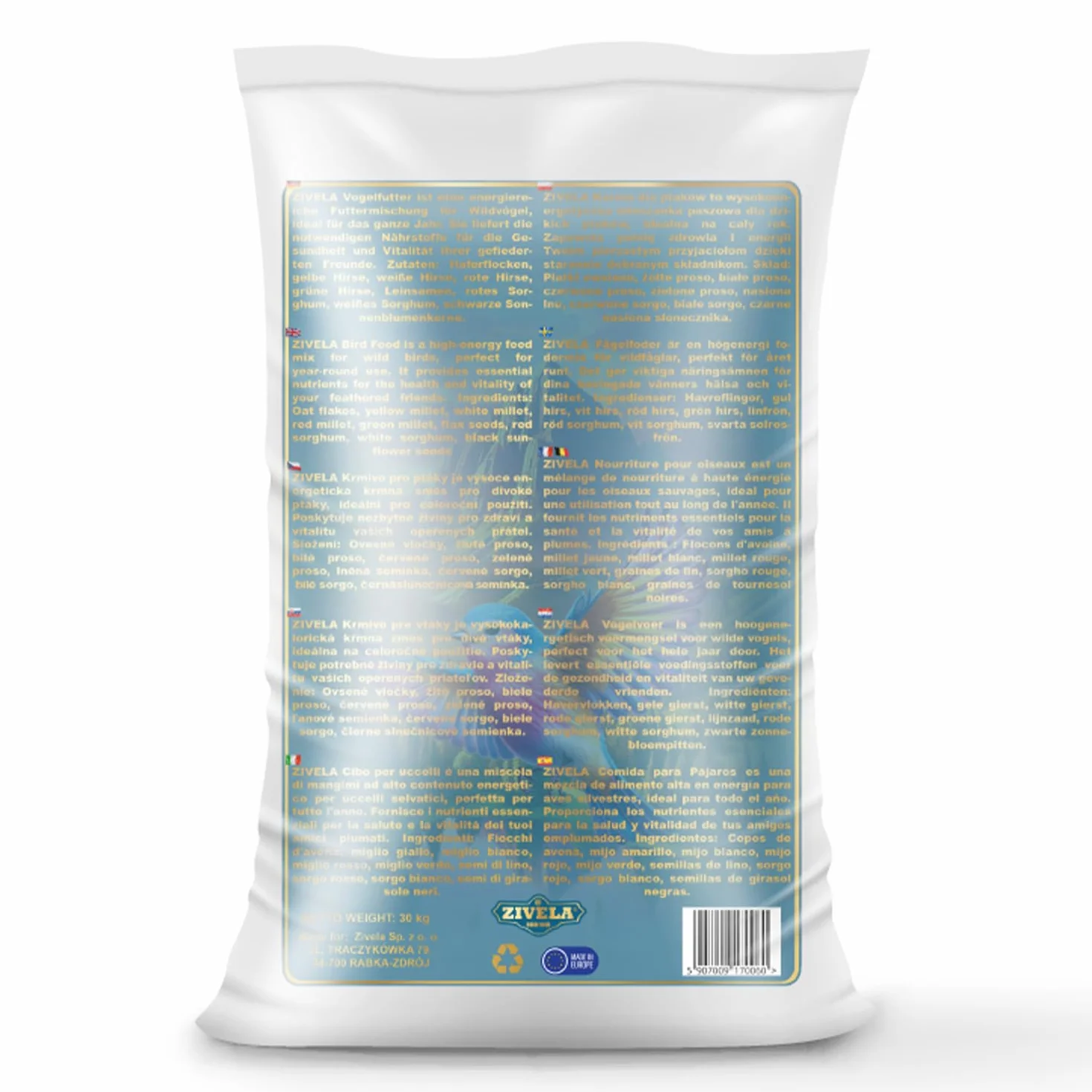 Mélange Premium de Graines pour Oiseaux Sauvages 30KG