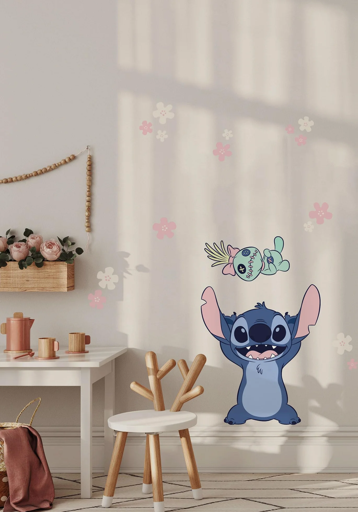 Disney Lilo and Stitch Sticker mural 50 x 70 cm Décoration murale chambre enfant Bleu vert rose