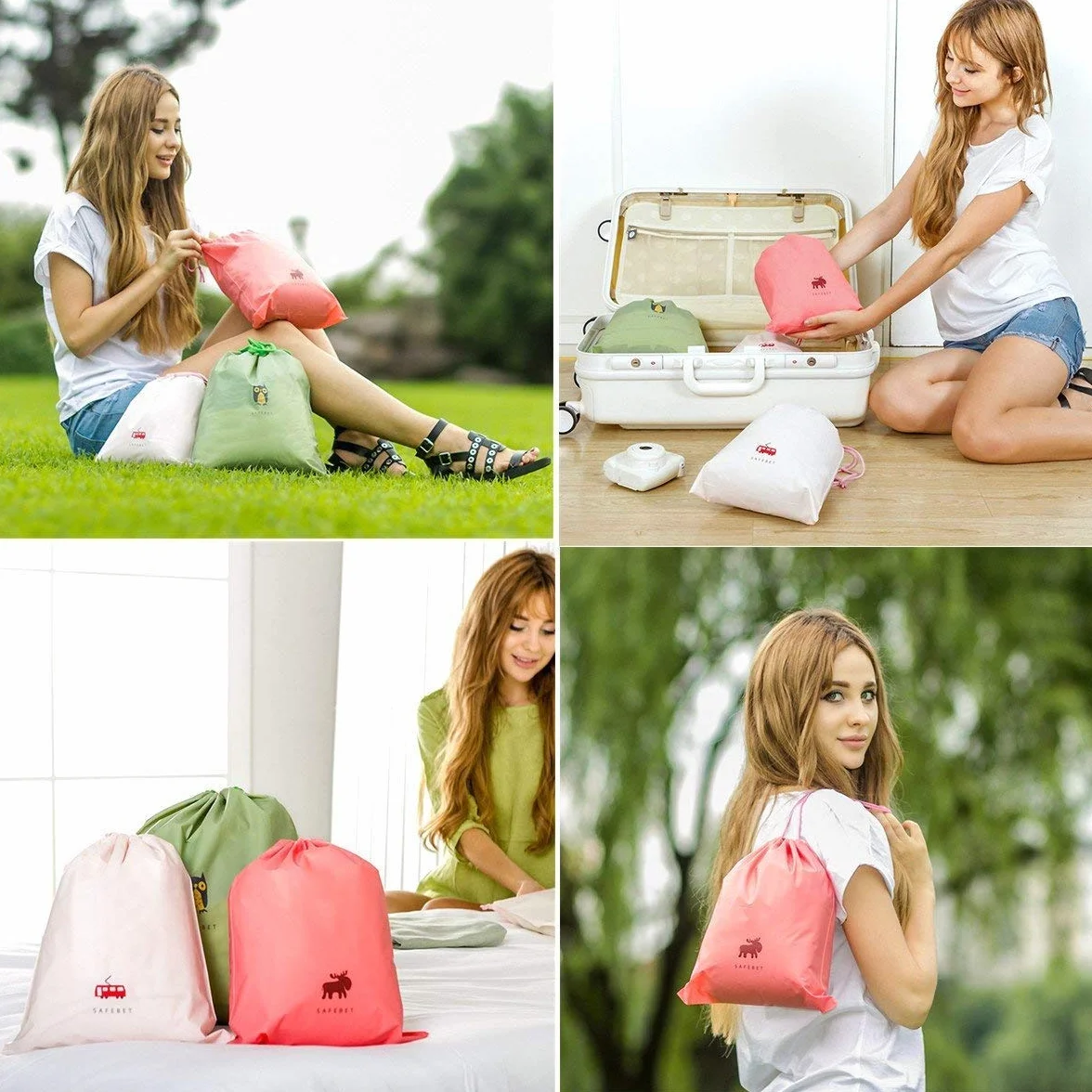 Creativee Lot de sacs de rangement étanche avec cordon de serrage, pour la gym, le sport, la natation, pour transporter le nécessaire de voyage, vêtements, lessive, trousse de toilette