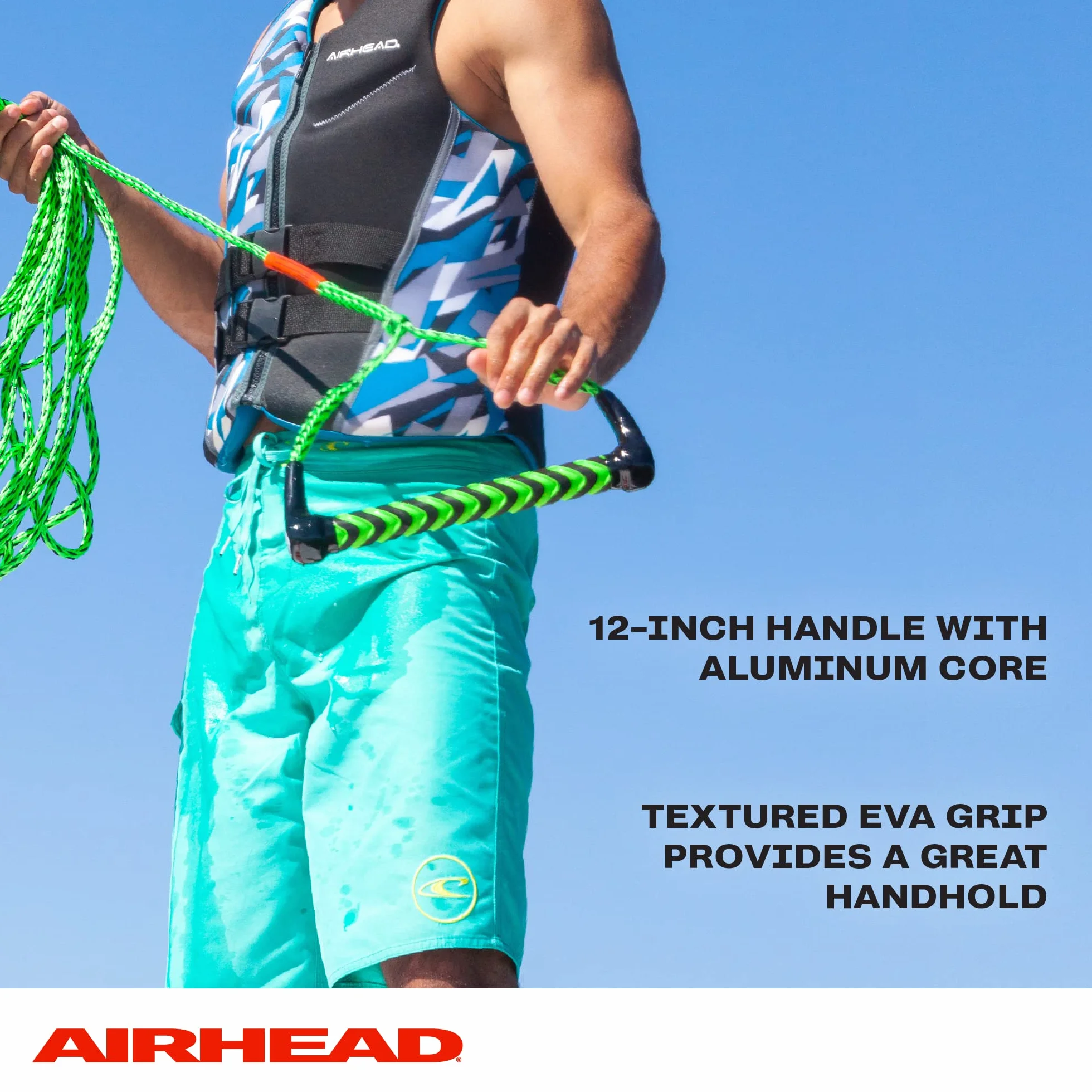 Kwik Tek AIRHEAD Ahsr-9 Sports Nautiques Corde avec poignée EVA, 75 – Pieds