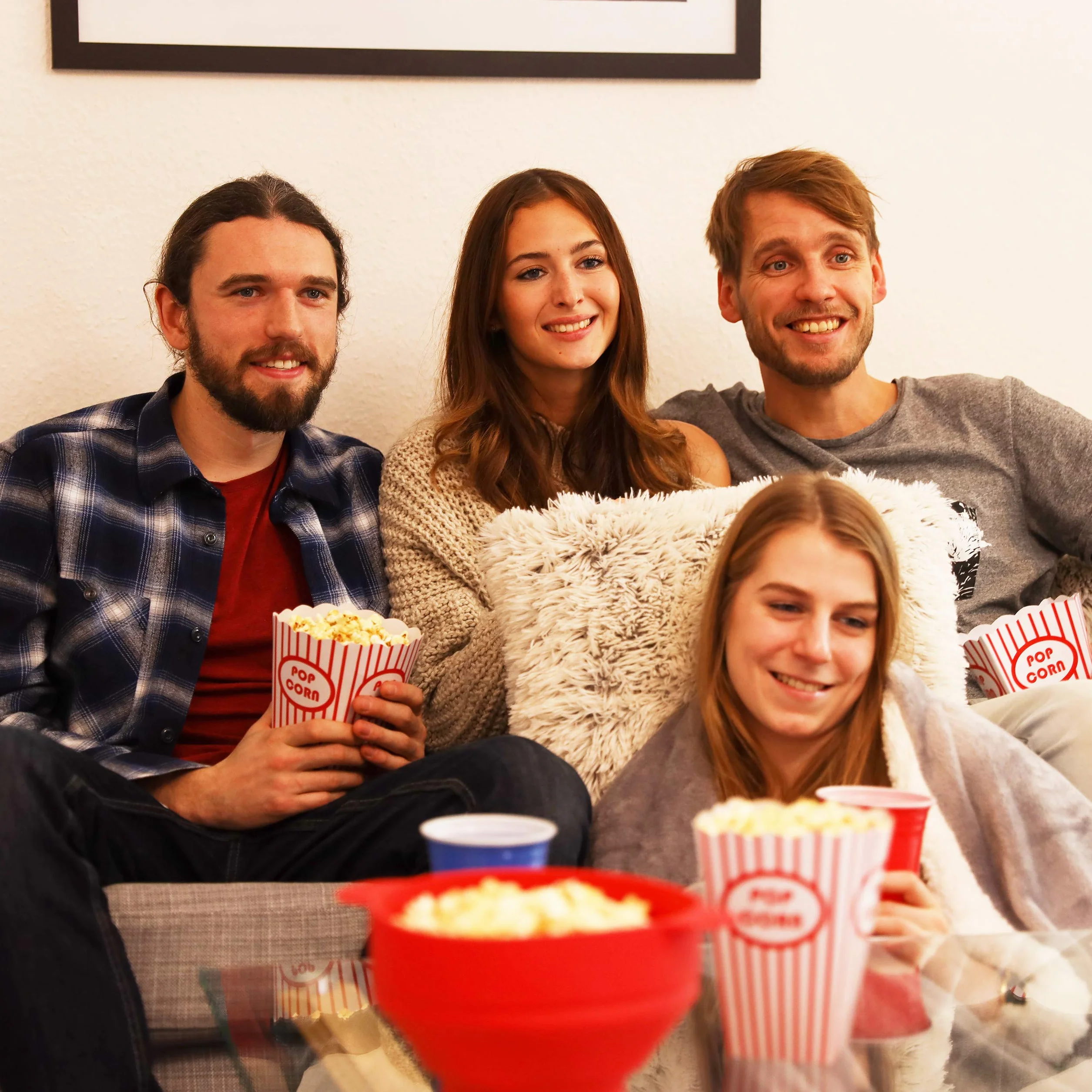 Relaxdays Boîtes à Pop-Corn Lot de 48, Carton Blanc-Rouge, Rétro