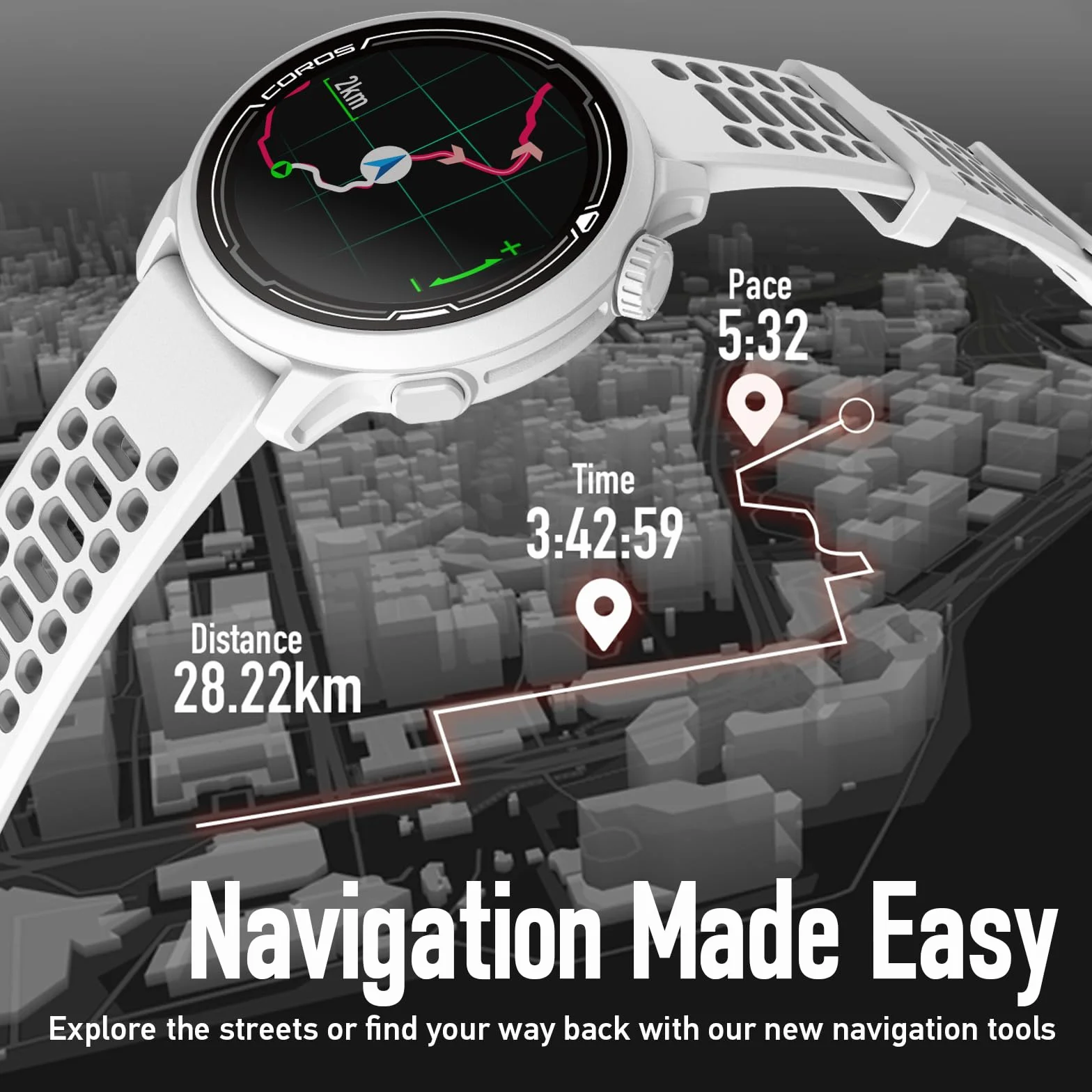 COROS Pace 2 Montre GPS de Sport Cardiofréquencemètre 20 Jours Batterie Baromètre Bleu