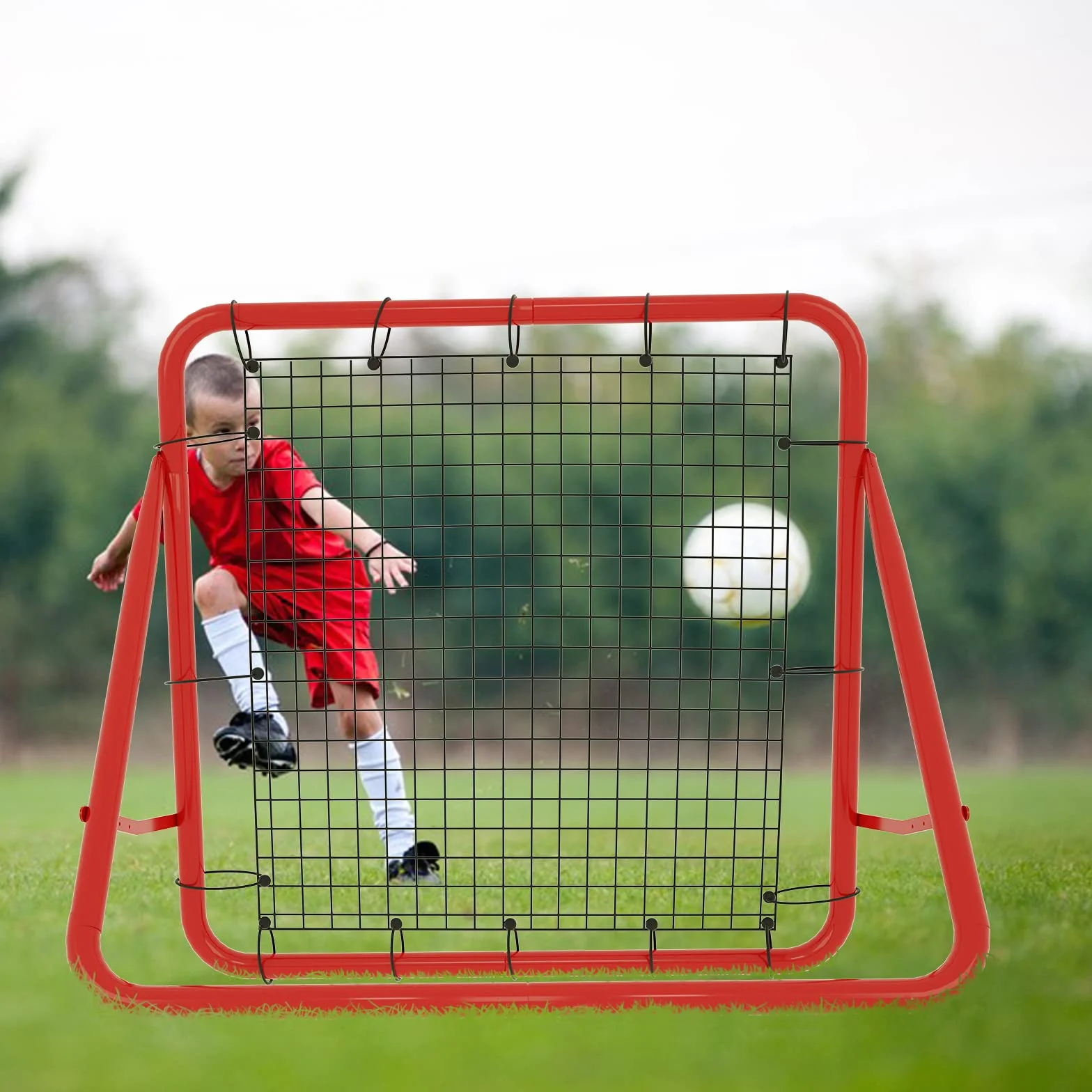 Filet de rebond pour football, baseball, tennis, entraînement, réglable, 5 niveaux, pliable, panneau de rebond, pour enfants, 100 x 100 x 65 cm