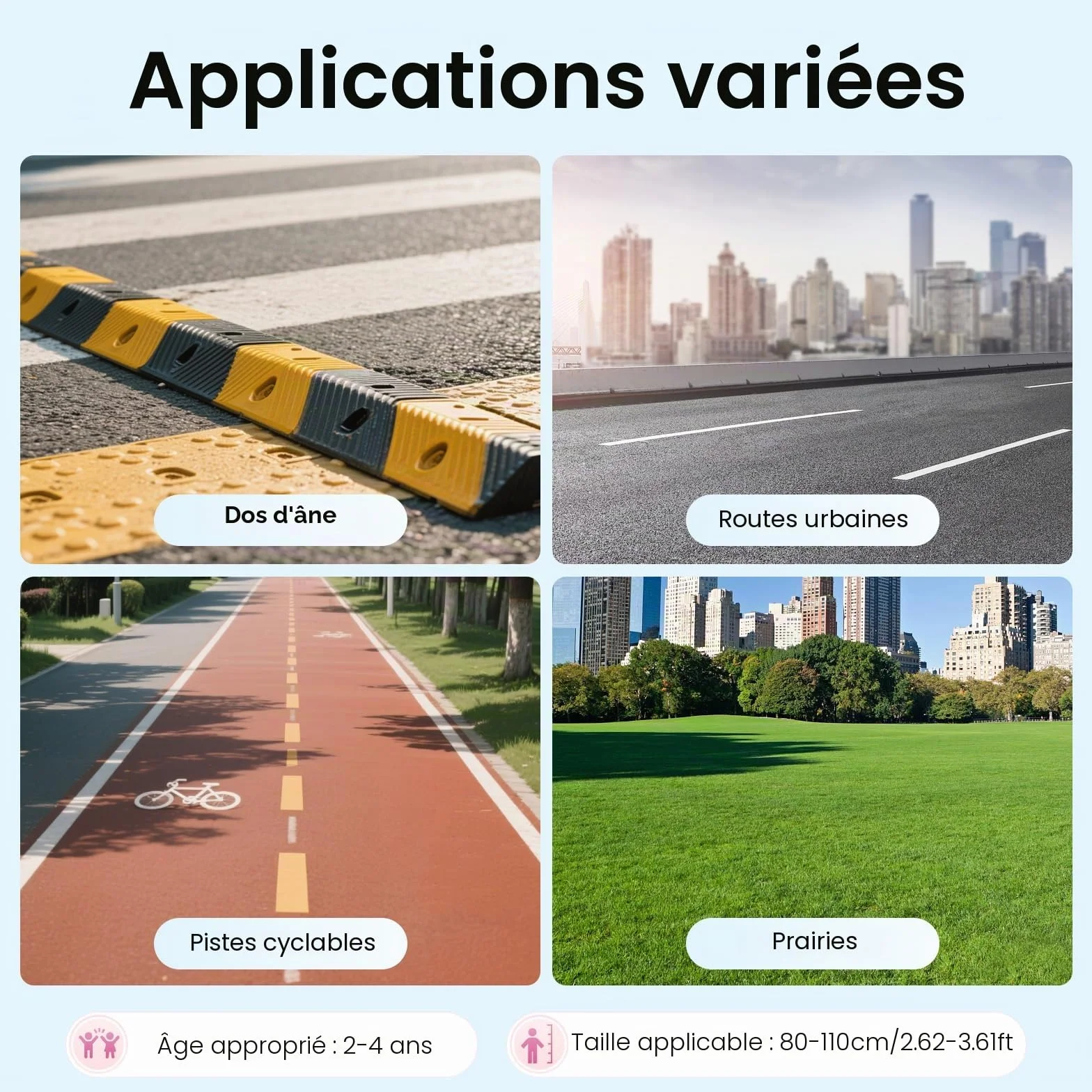 Vélo pour enfant de 12 ", vélo pour enfants à partir de 3 ans, vélo pour enfants avec panier et roues stabilisatrices, siège et guidon réglables en hauteur