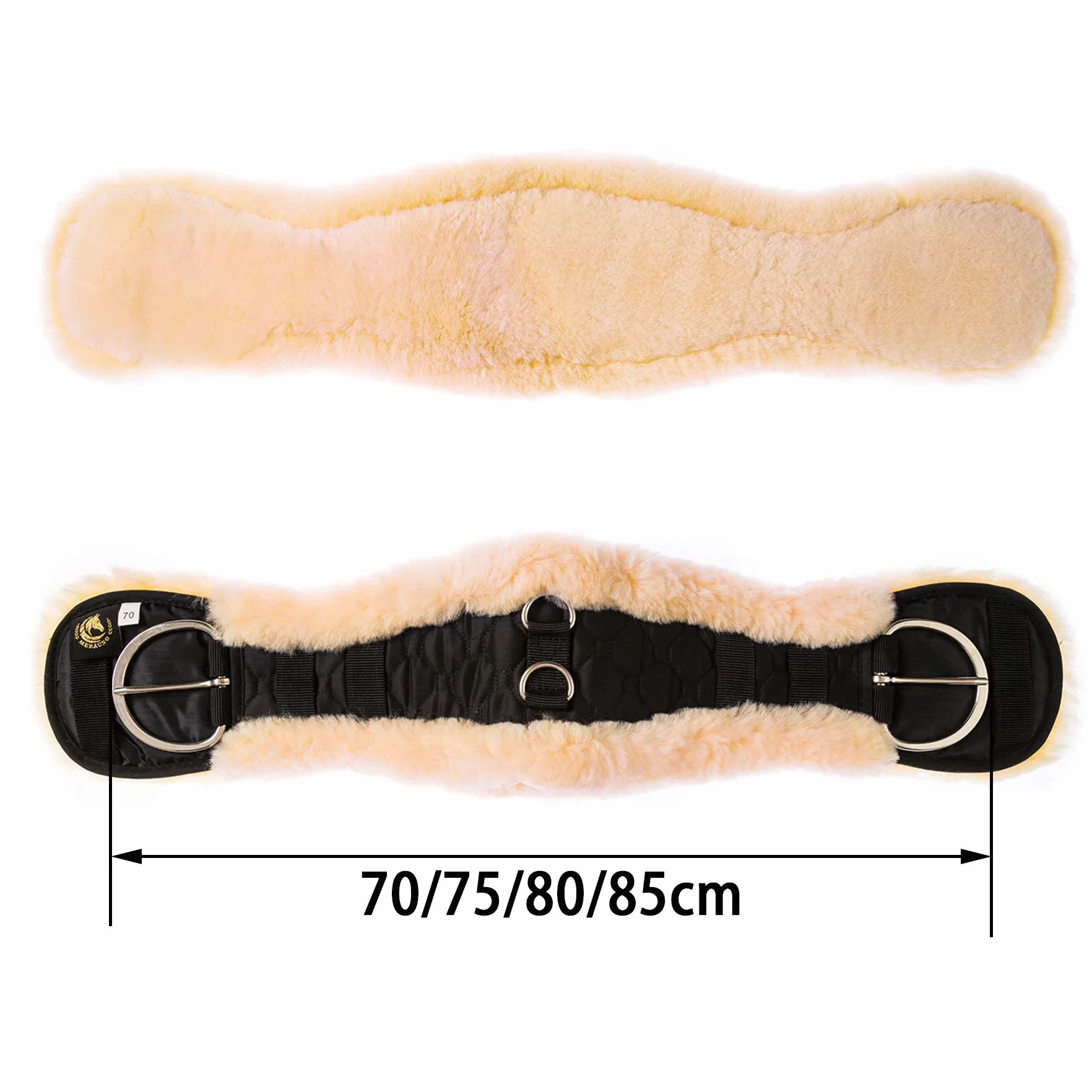 Sangle de selle Western en laine d'agneau de qualité - Forme anatomique concave spéciale pour une meilleure adhérence - Couleur : naturel, noir, marron, anthracite