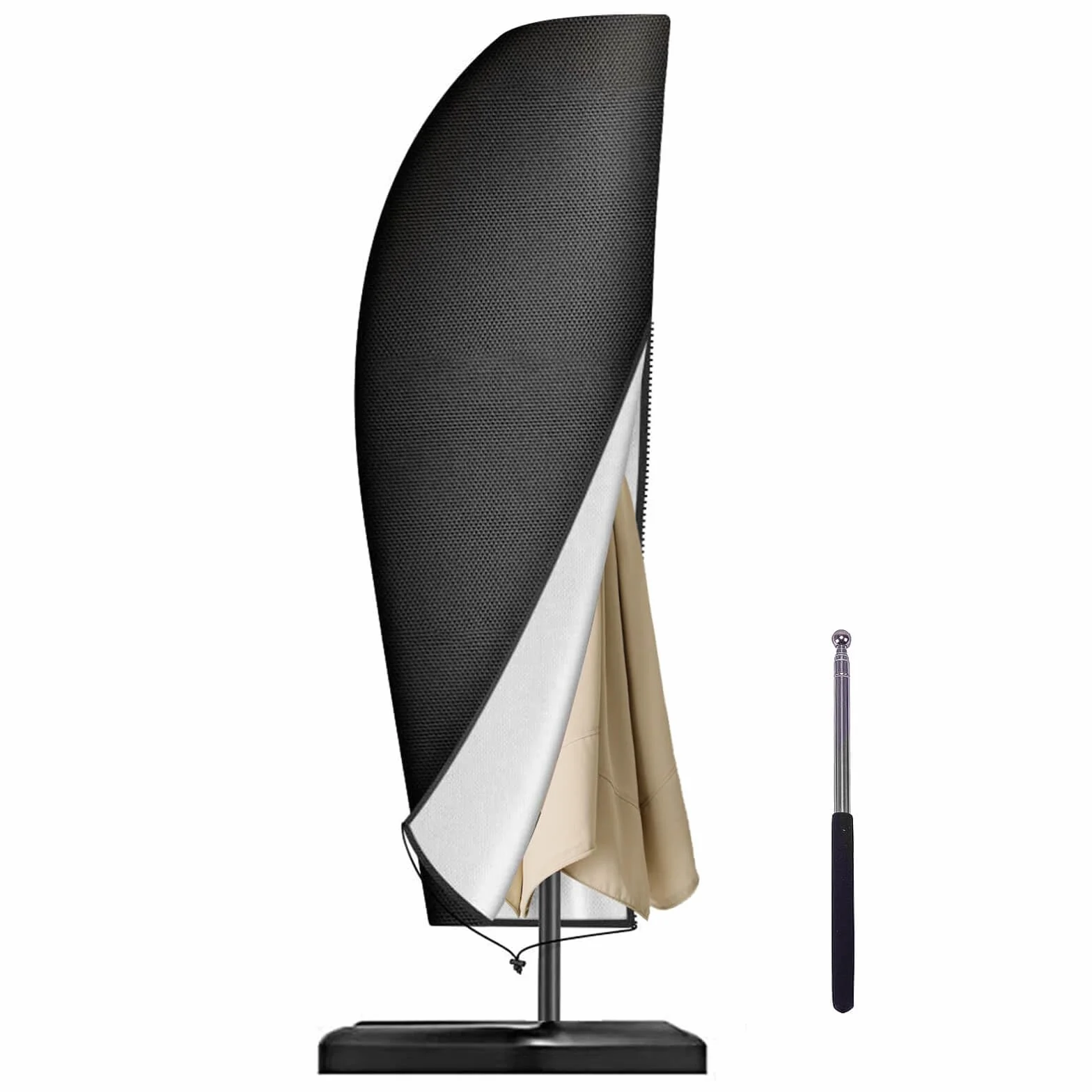 Housse Parasol Déporté Reinalin 265x40/70/50 cm Tissu Oxford Anti-UV Coupe-Vent