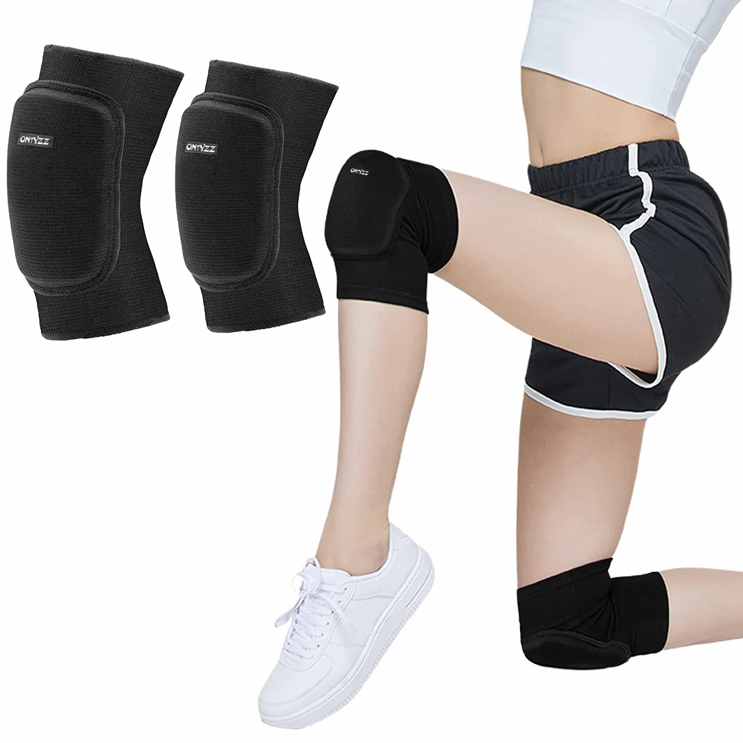 ONTYZZ Enfants Genouillère 1 Paire Genou Appui de Manchon de Compression Respirant Élastique Épaissir Éponge Genouillères pour Danse Arts Martiaux Volleyball