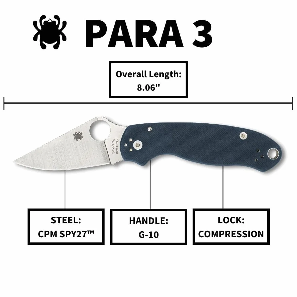 Spyderco Para 3 Compression Lock Blu