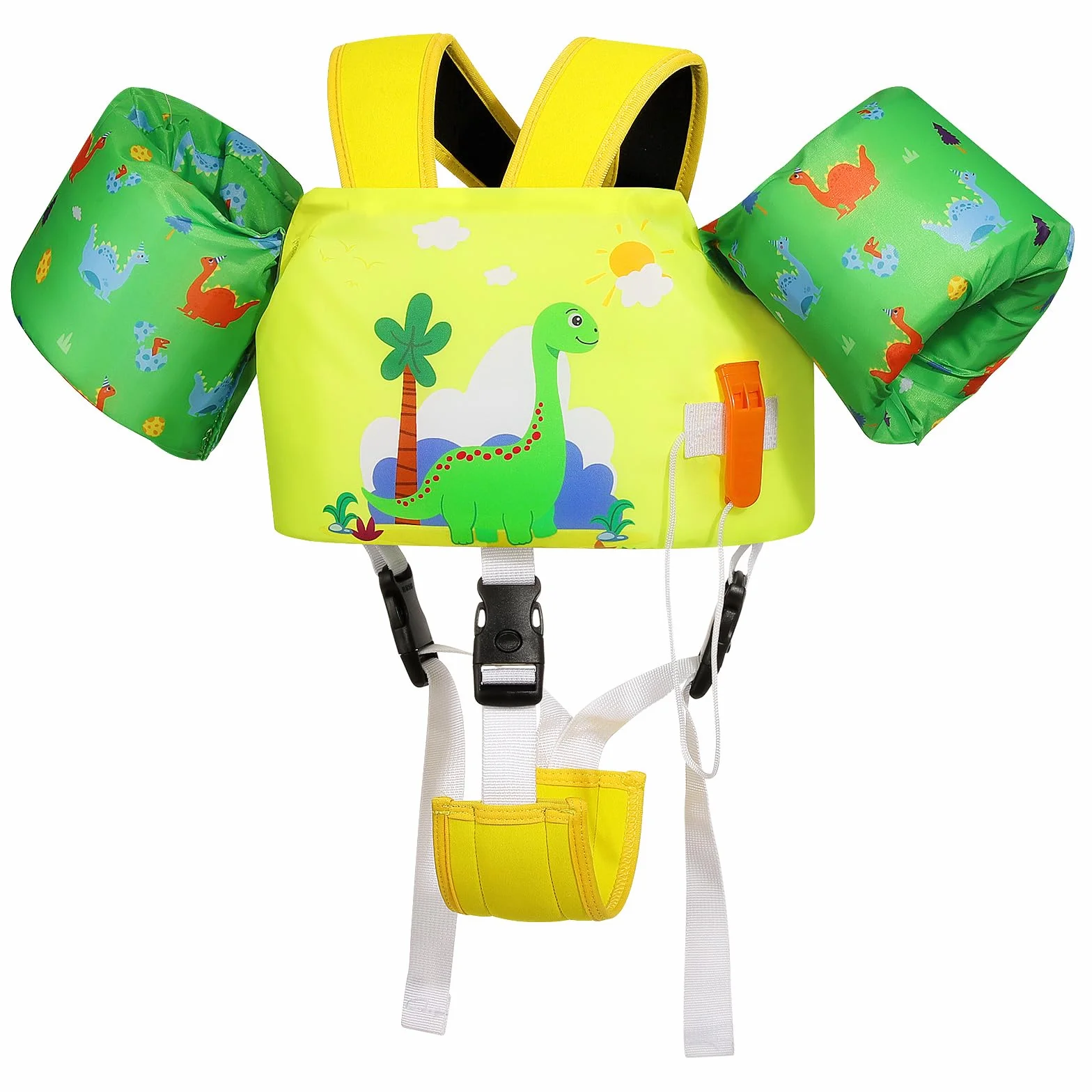 MoKo Gilet de Bain Enfant avec Boucle en D et Sifflet d'urgence, Équipement de Natation Filles Garçons
