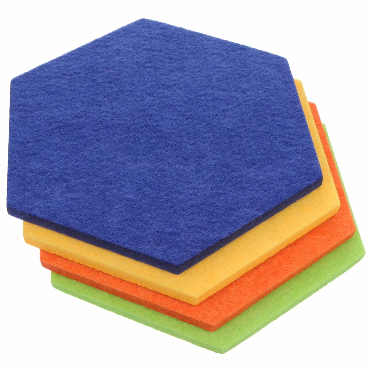 Panneau d'Affichage en Feutre Hexagonal 4 Pièces – Tableau Mémo Mural Multicolore