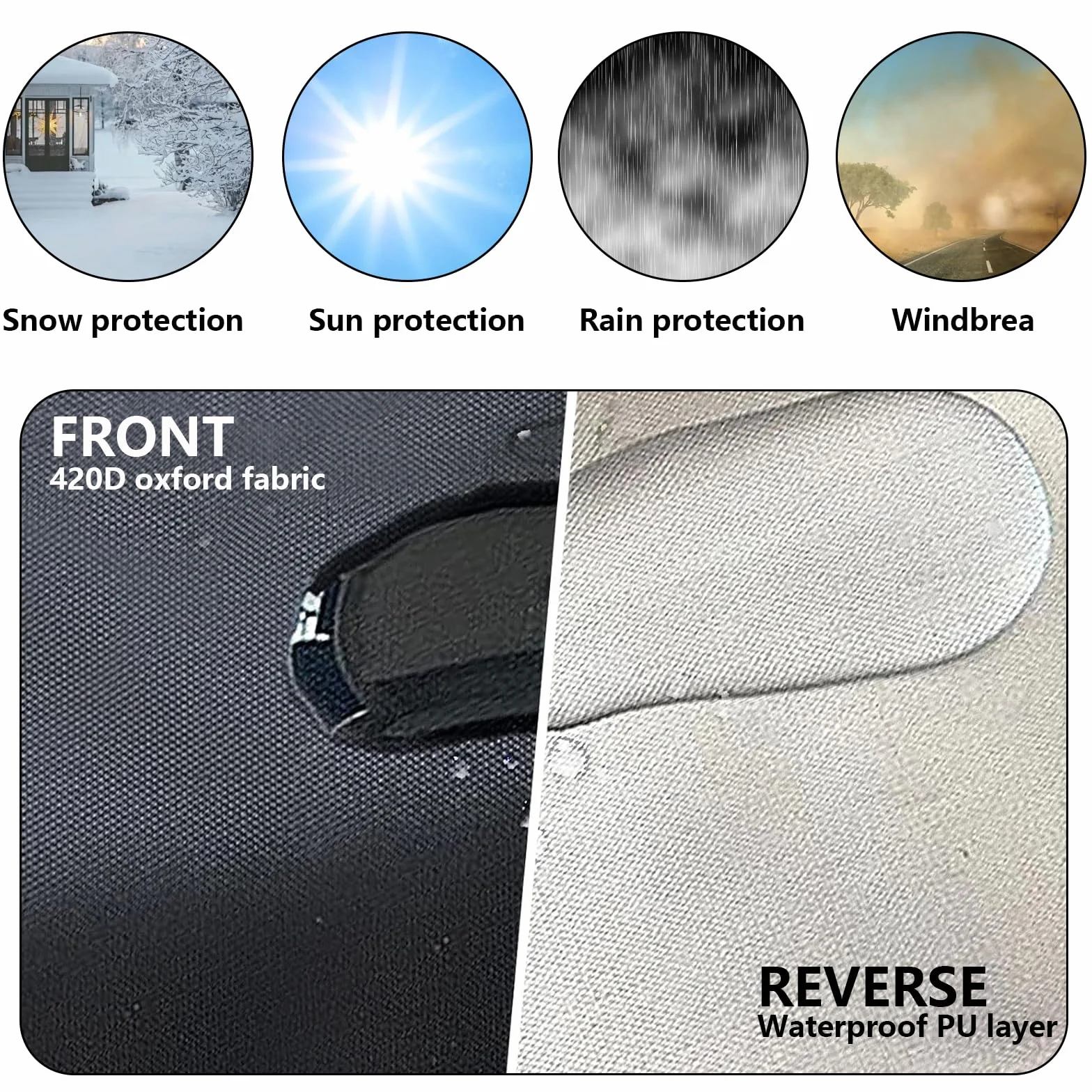 Housse Brasero Rond 80cm Housse de Protection Barbecue Tissu Oxford 420D étanche à l'eau et à la Poussière Résistance Aux UV
