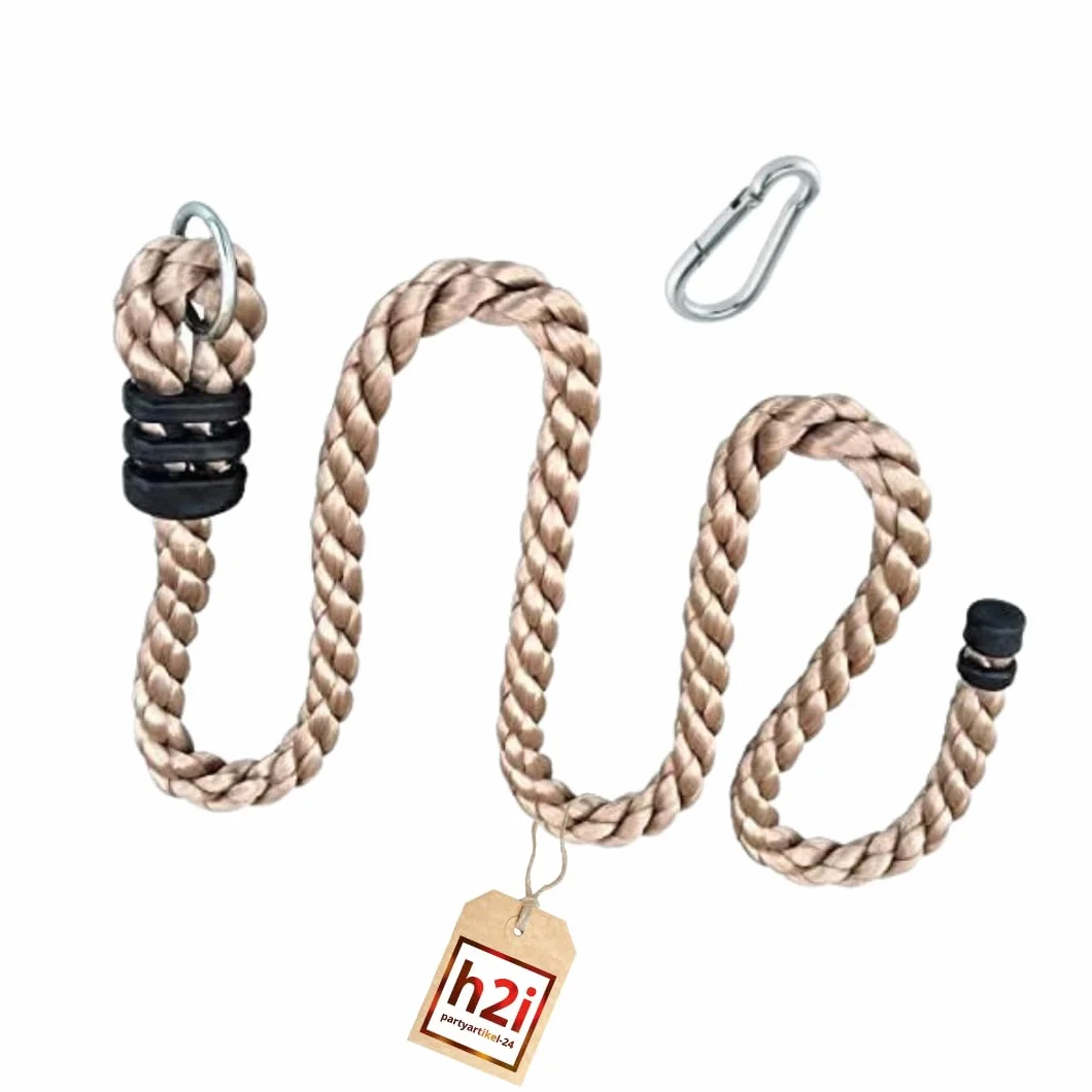 Corde d'escalade enfant 200-800 cm avec mousqueton 26 mm sans nœud