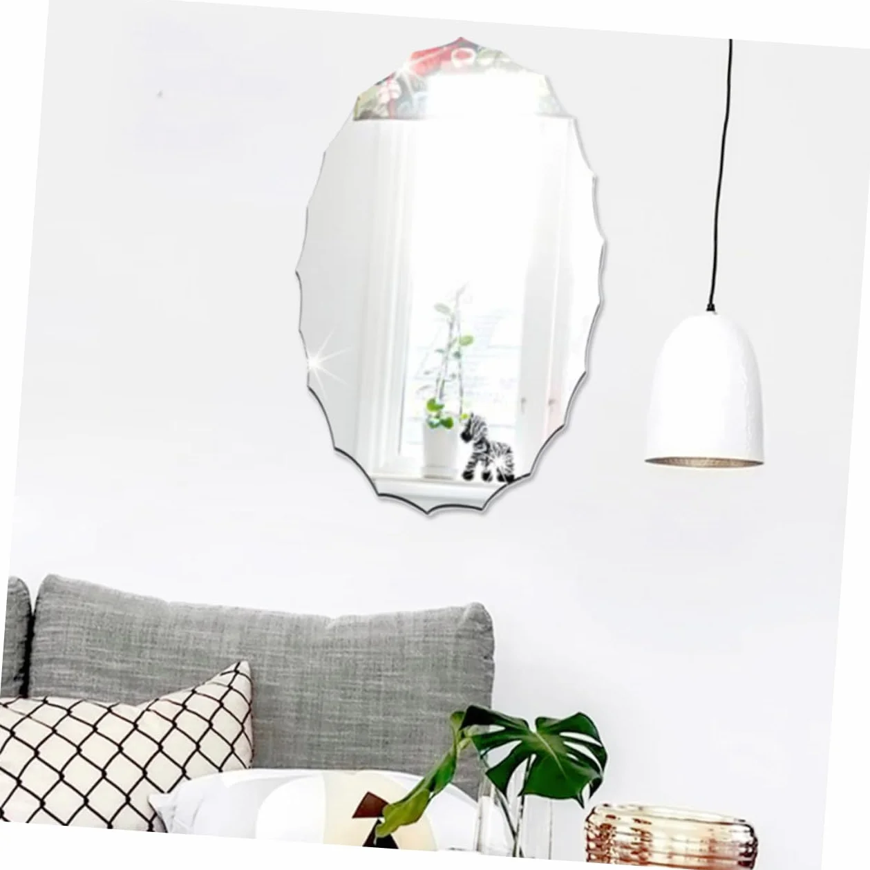 Cabilock Miroir Autocollant Oval Sticker Miroir pour Salle De Bain Décoration Murale