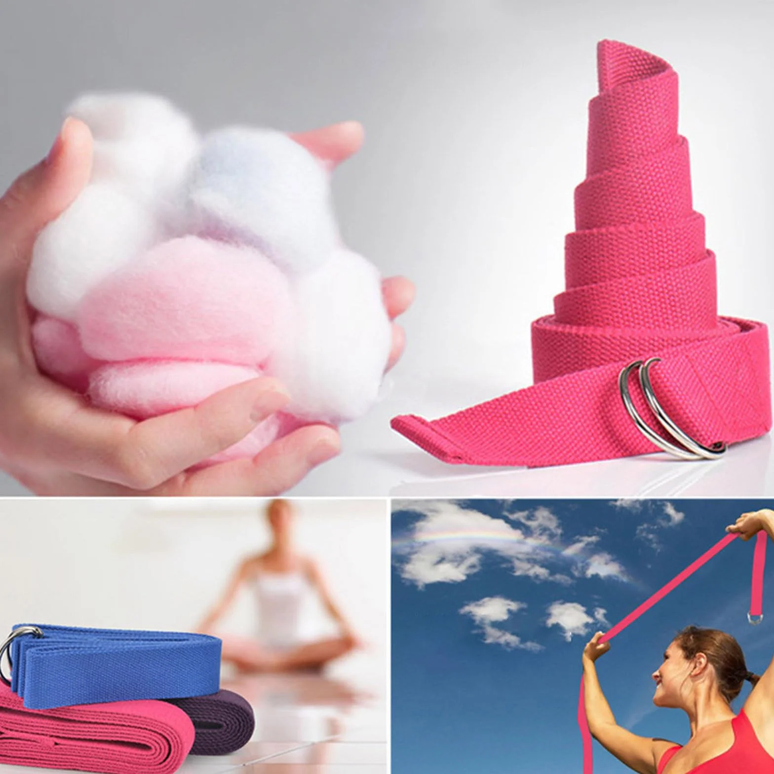 Set de Pilates et de Yoga 6 pièces - Kit Maison avec Bandes de résistance, Anneaux pour Jambes, Bras et Cuisses