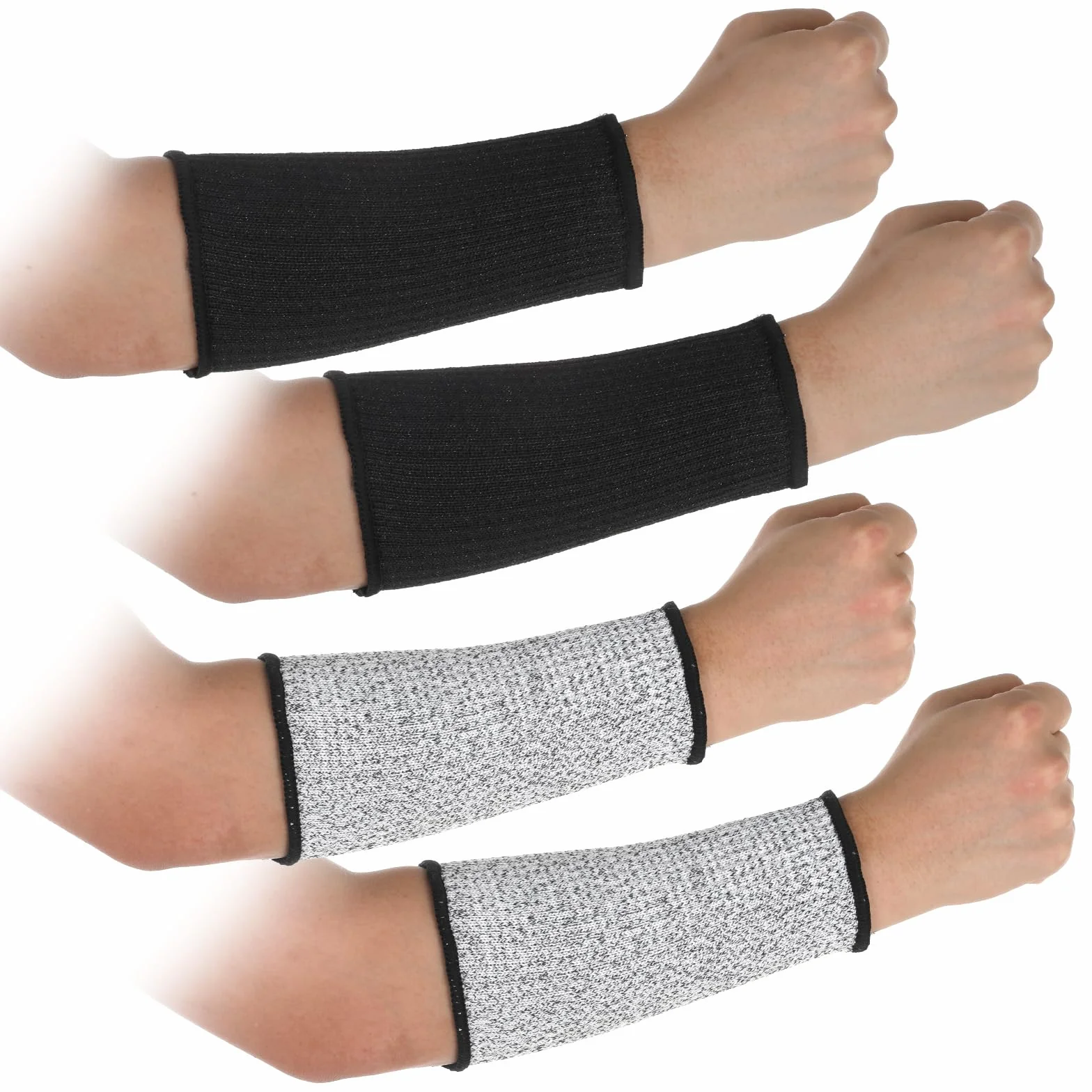 Lot de 2 paires de manchons de protection résistants aux coupures de niveau 5 pour les bras de chien - Manchons de protection pour avant-bras - Pour le travail, le jardinage, la cuisine et la