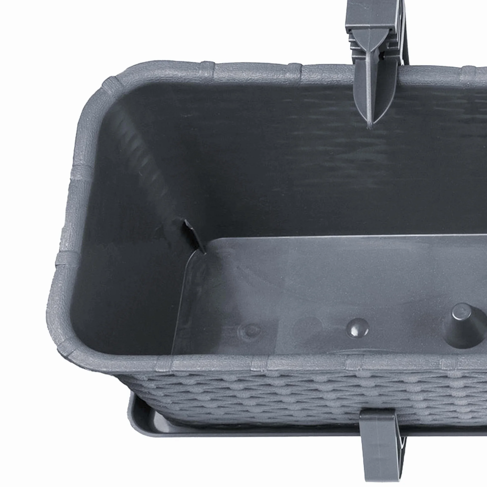 KADAX Lot de 4 jardinières 60 cm Plastique Graphite - Rectangulaires avec supports de fixation