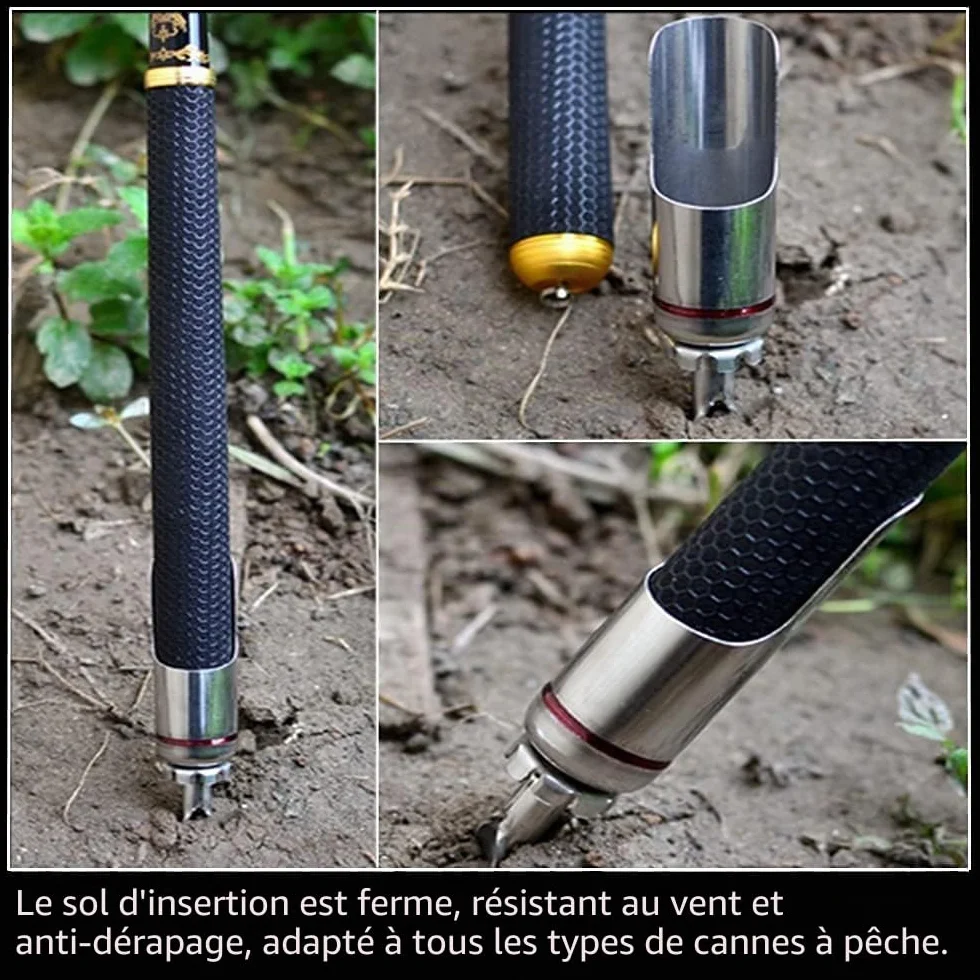 Support de Canne à Pêche Acier Inoxydable Universel Détachable Portable 2pcs