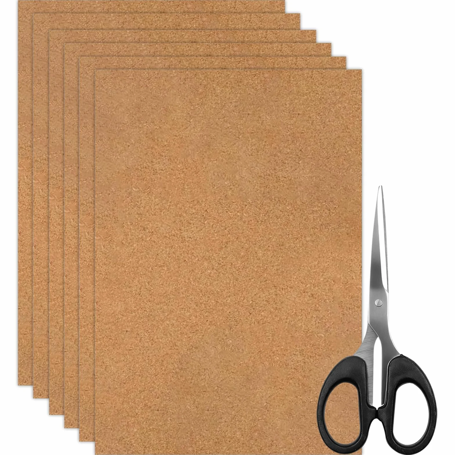 Lot de 6 plaques en liège marron sable 6 mm d'épaisseur 21 x 30 cm Panneau de Liège Naturel