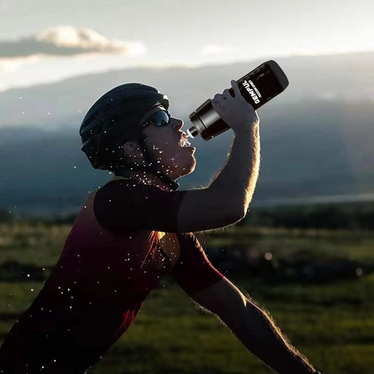 GEMFUL Support de bidon de Bouteille de Vélo avec Gourde 750 ML sans BPA aux VTT Vélo de Route 4 PCS（2 Cage + 2 Gourde）