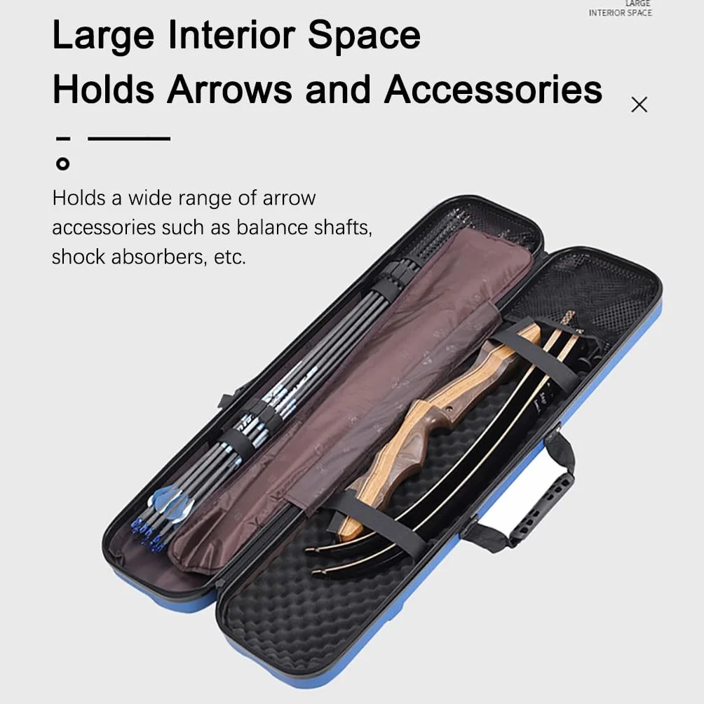 Étui Rigide pour Arc Recurve Takedown,Sac de Voyage Et de Tir à L'arc en ABS pour La Chasse Et L'entraînement,Sac à Dos Léger Avec Rembourrage en Mousse épaisse Et Poches p(Size:90*20*14cm,Color:noir)