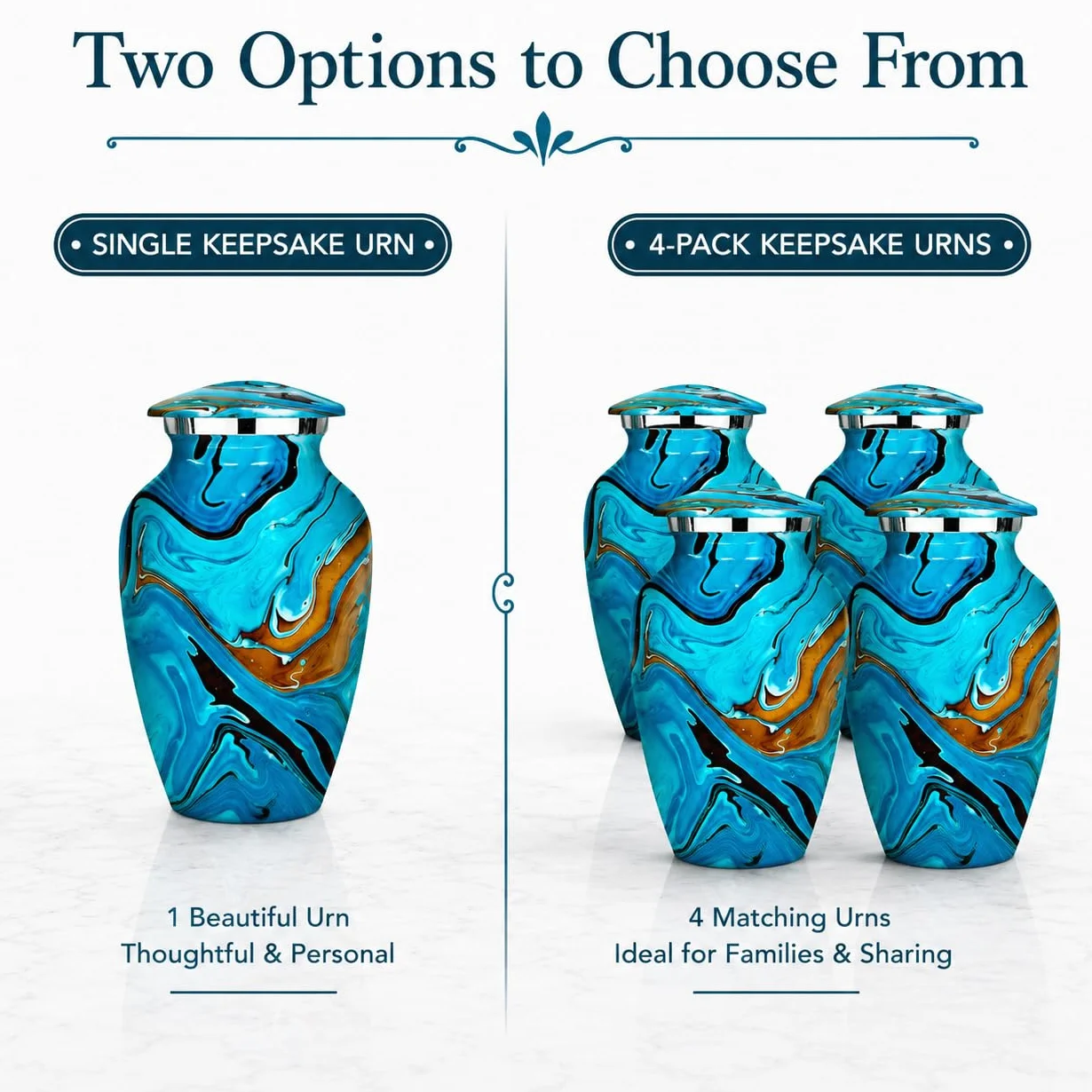 Trupoint Memorials Small Urns for Human Ashes Keepsake, Camouflage Hunters Decorative Mini Cremation Urn, Blue