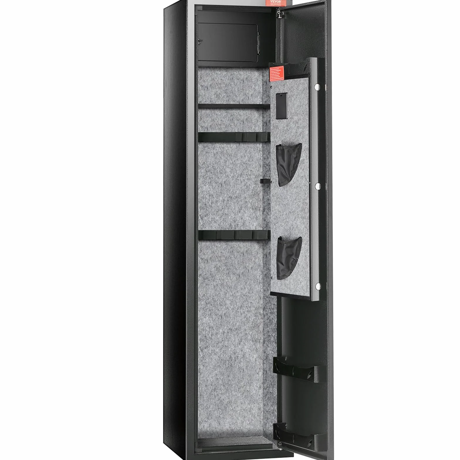 VEVOR Armoire à 7-8 Fusils, Coffre-Fort pour Armes à Feu avec 2 Façons de Verrouillage Clavier Numérique et Clés, avec Casier Intégré et Étagère Amovible, pour Rangements des Armes Longues, Maison