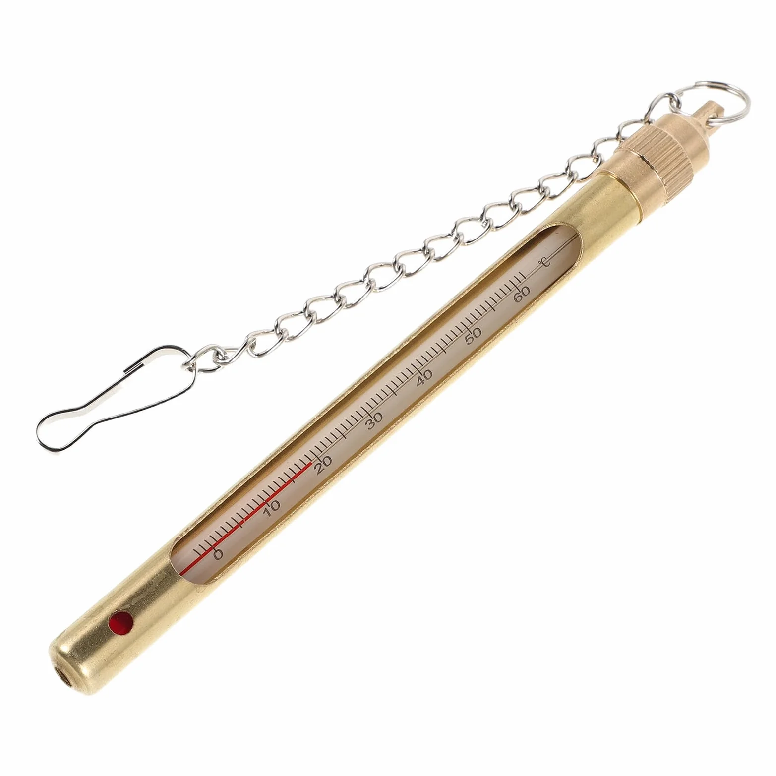 Thermomètre pour Eau de Rivière en Cuivre 0-60℃ – Manomètre de Température pour Pêche en Extérieur, Compact et Résistant aux Intempéries