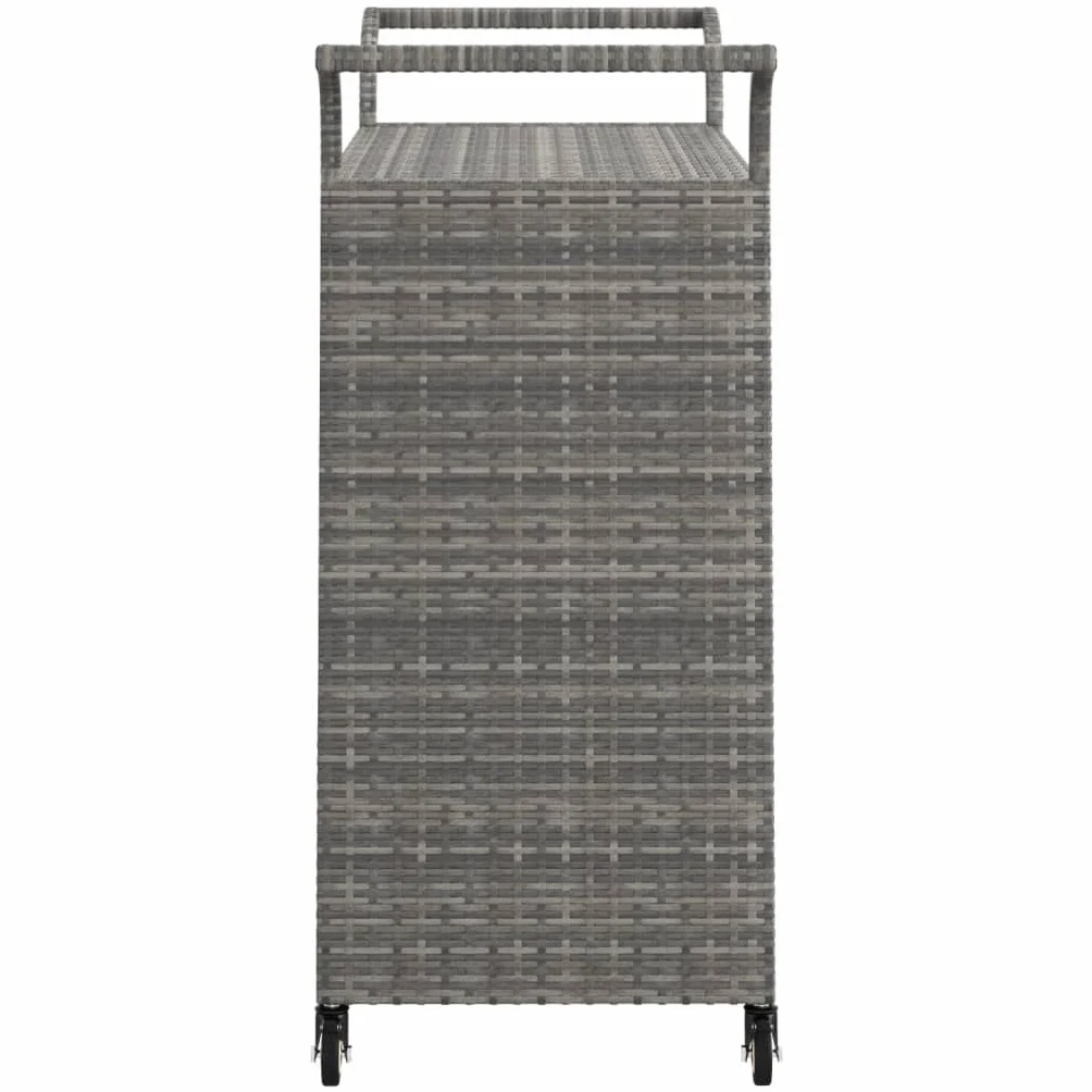 Chariot de Bar Résine tressée Gris 100x45x97 cm avec tiroir