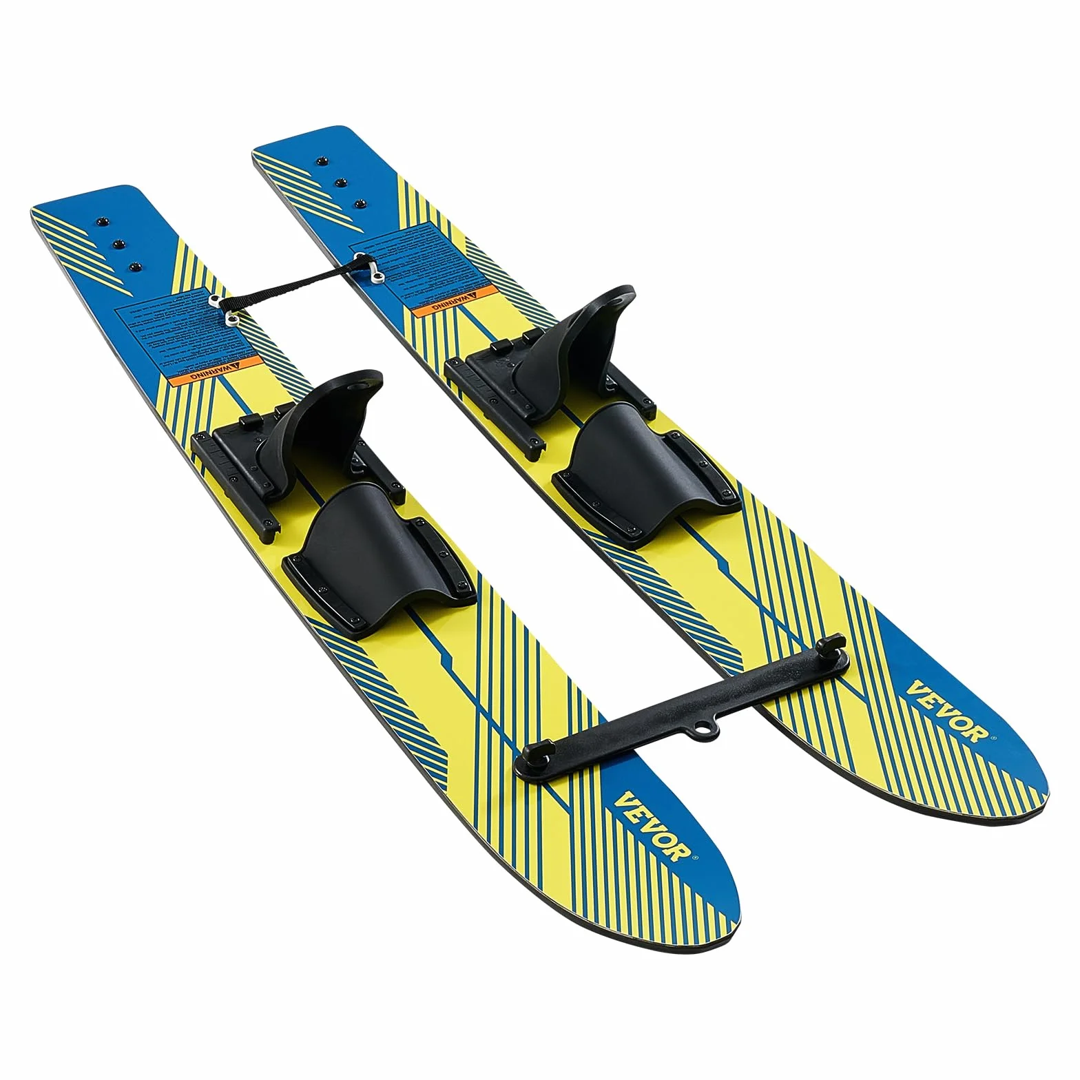 VEVOR Combo Skis Nautiques 116,8 cm, Matériels de Ski Nautique avec Fixations Réglables X-7, Corde à Double Poignée et Barre Stabilisatrice Amovible, Ensemble d'Entraînement pour Sport sur l'eau