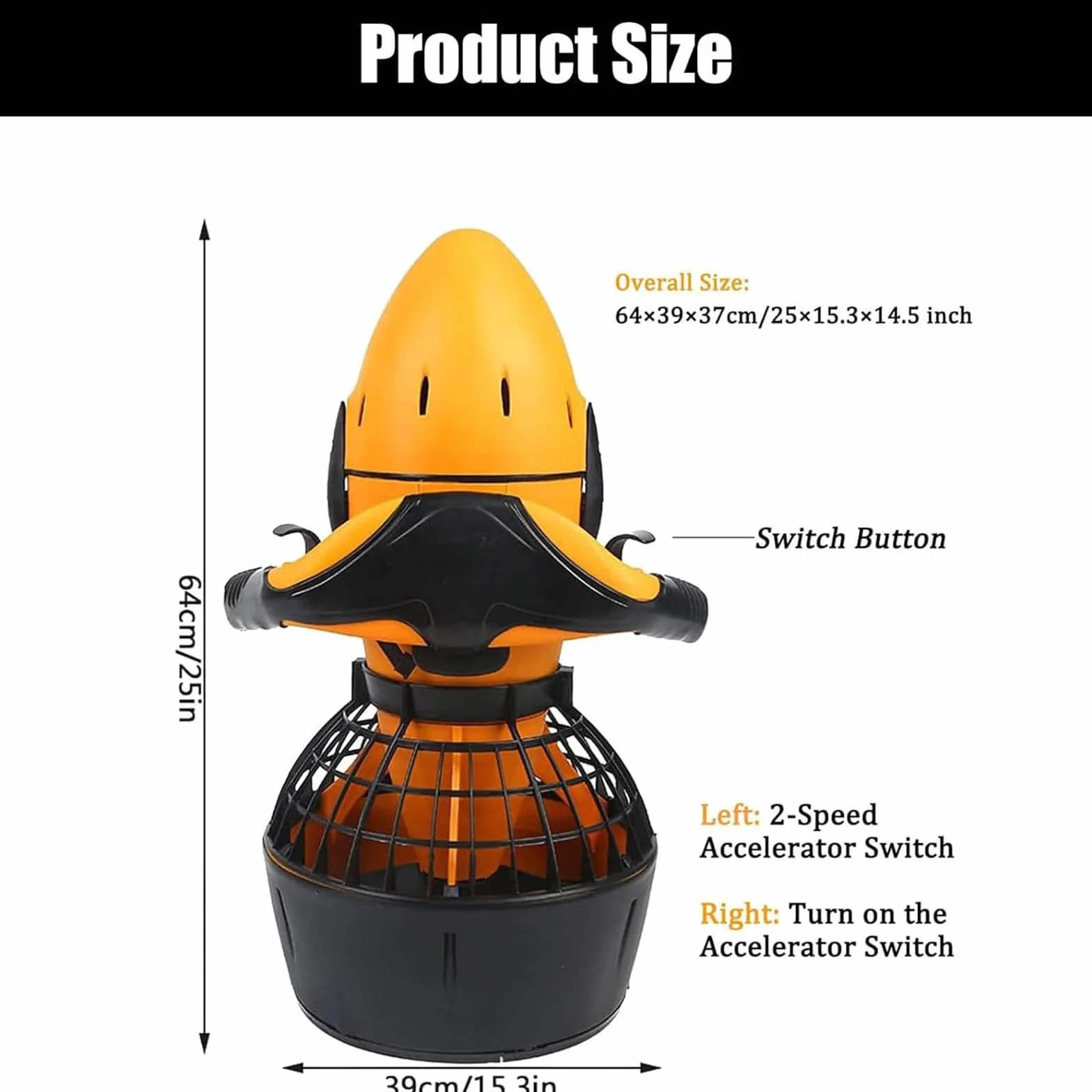Scooter sous-Marin pour la Plongée, Scooter de mer, Scooter électrique à Hélice sous-Marine à Double Vitesse étanche 300 W Sports de Plein air Seascooters pour Adultes Nageant,1battery