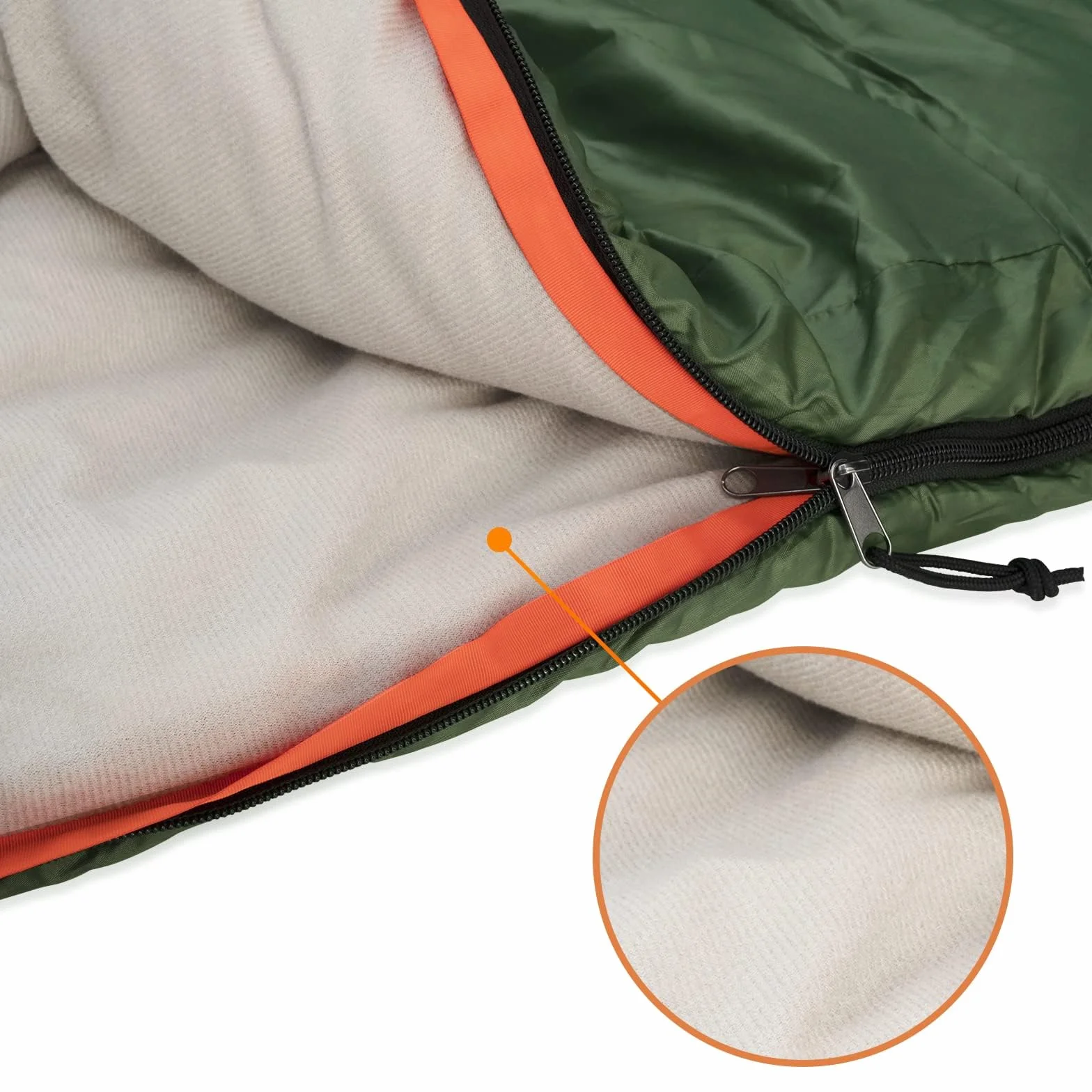 Amazon Basics Rectangulaire Sac de couchage camping randonnée temps froid Double size Vert olive