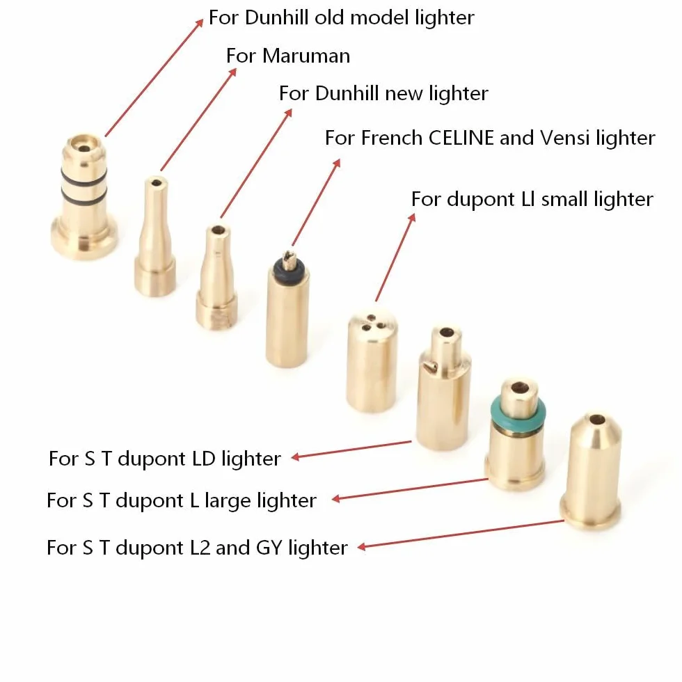 Adaptateurs de remplissage pour briquet à gaz butane compatible S T Dupont Dunhill Dress Rollagas Lot de 8