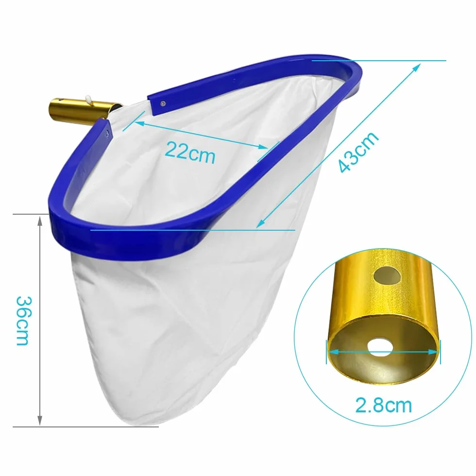 Épuisette Piscine Fond Professionnelle Maille Extra Fine Cadre Aluminium pour Piscine Spa Étang