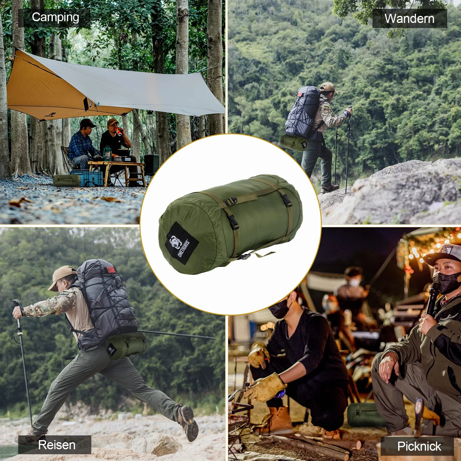 OneTigris 25L Sac de Compression Imperméable Sac de Rangement pour Sac de Couchage, Voyage, Camping, Plein air