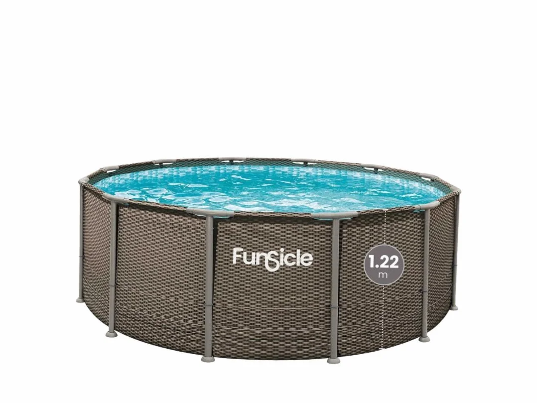 FUNSICLE Piscine Tubulaire Ronde Marron Ø3,66m x h1,22m