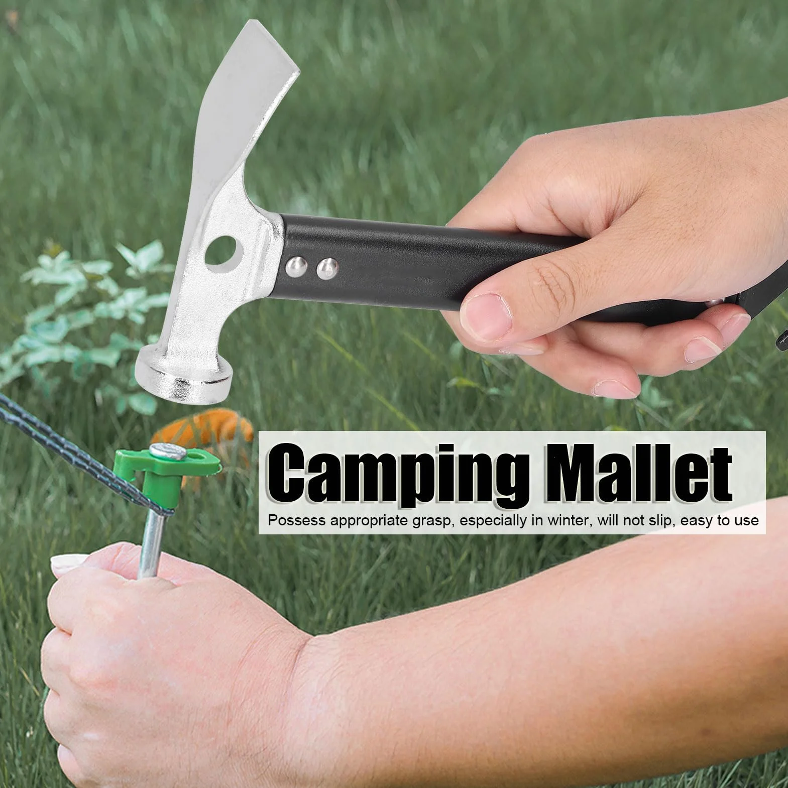 Camping Maillet Dissolvant Tente Marteau Outil Portable Léger Extérieur Tirer Clou Mini Pioche