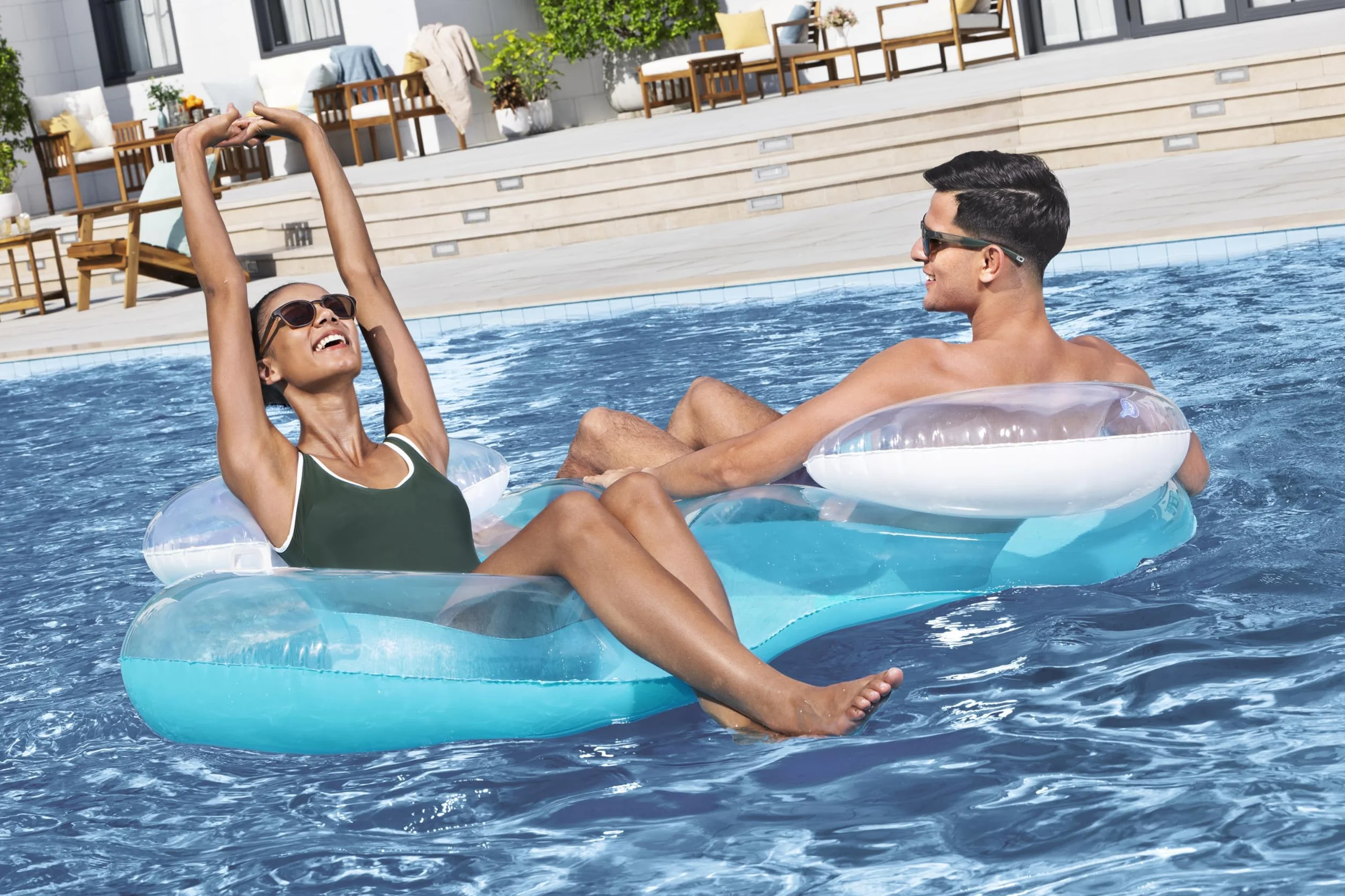 Bestway Bouée de Natation Double Cool Comfort Deluxe de 1,88 m x 1,17 m