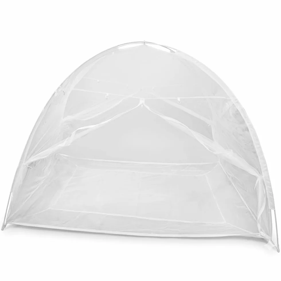 TERRE JARDIN Moustiquaire dôme popup pour lit - 200 x 125 - Blanc