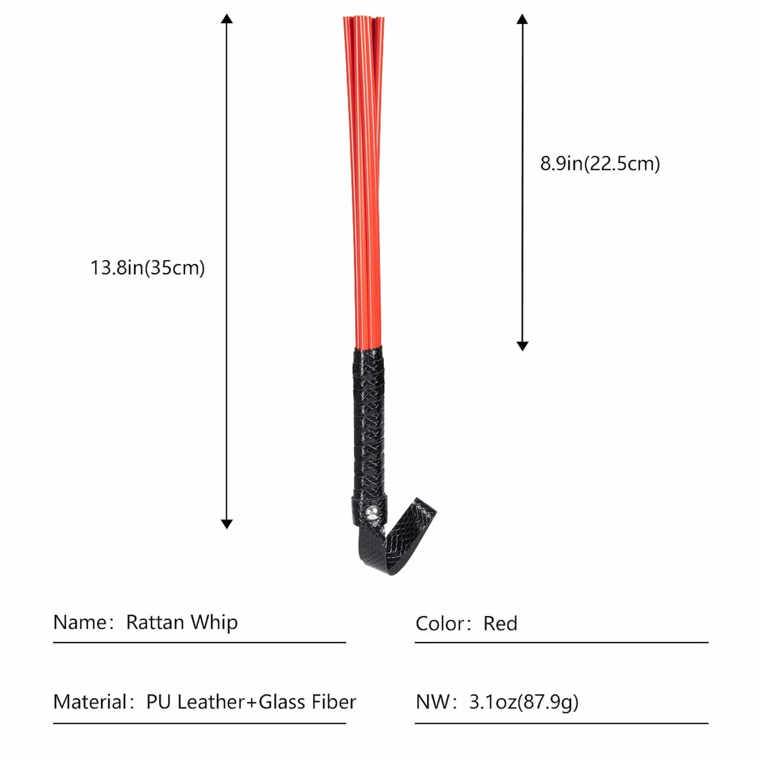 Générique Accessoire Multifonctionnel en Cuir pour Jeux de rôle, Fouet d'équitation - FRB1 (Noir-2)