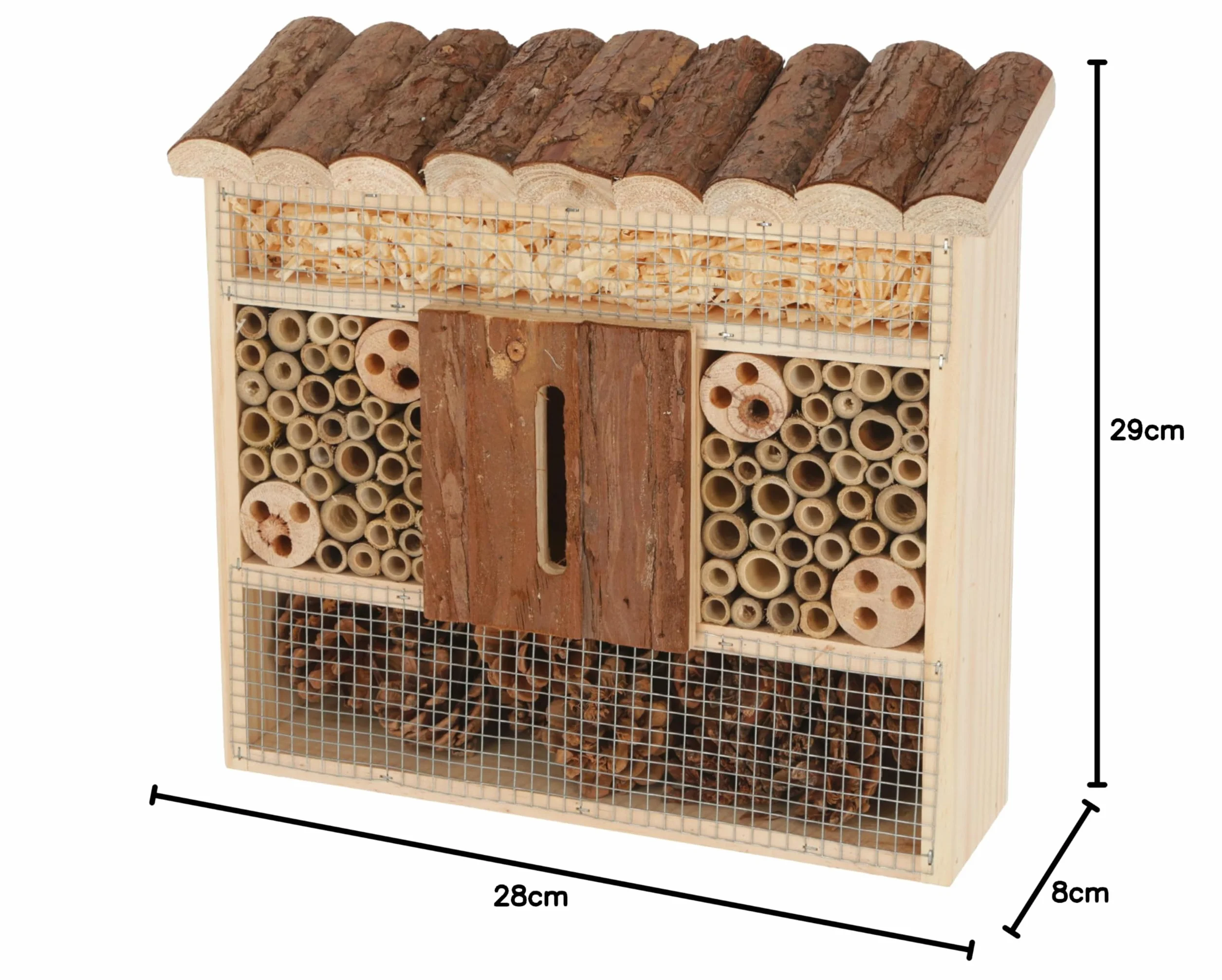 Kerbl Hôtel à Insectes Naturel Bois 29x8x28cm pour Guêpes Fouisseuses Abeilles Sauvages Fourmis Coléoptères