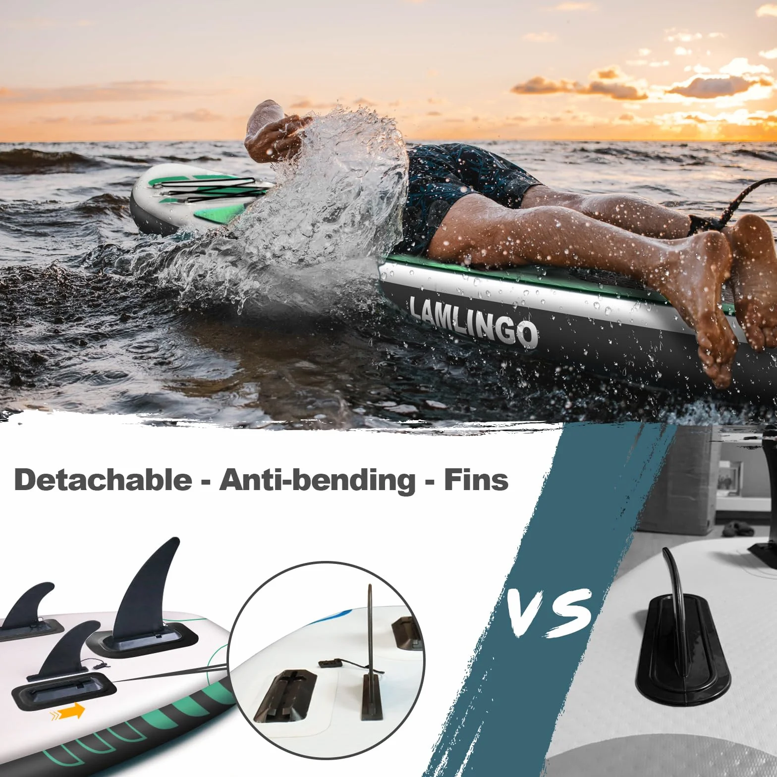 Rolimate Max 200 KG Stand Up Paddle Board Gonflable Adulte, Sup Planche en PVC Construction Ultra Robuste, Kit Pagaie, Pompe à Double Action, Sac à Dos Boîte réparation