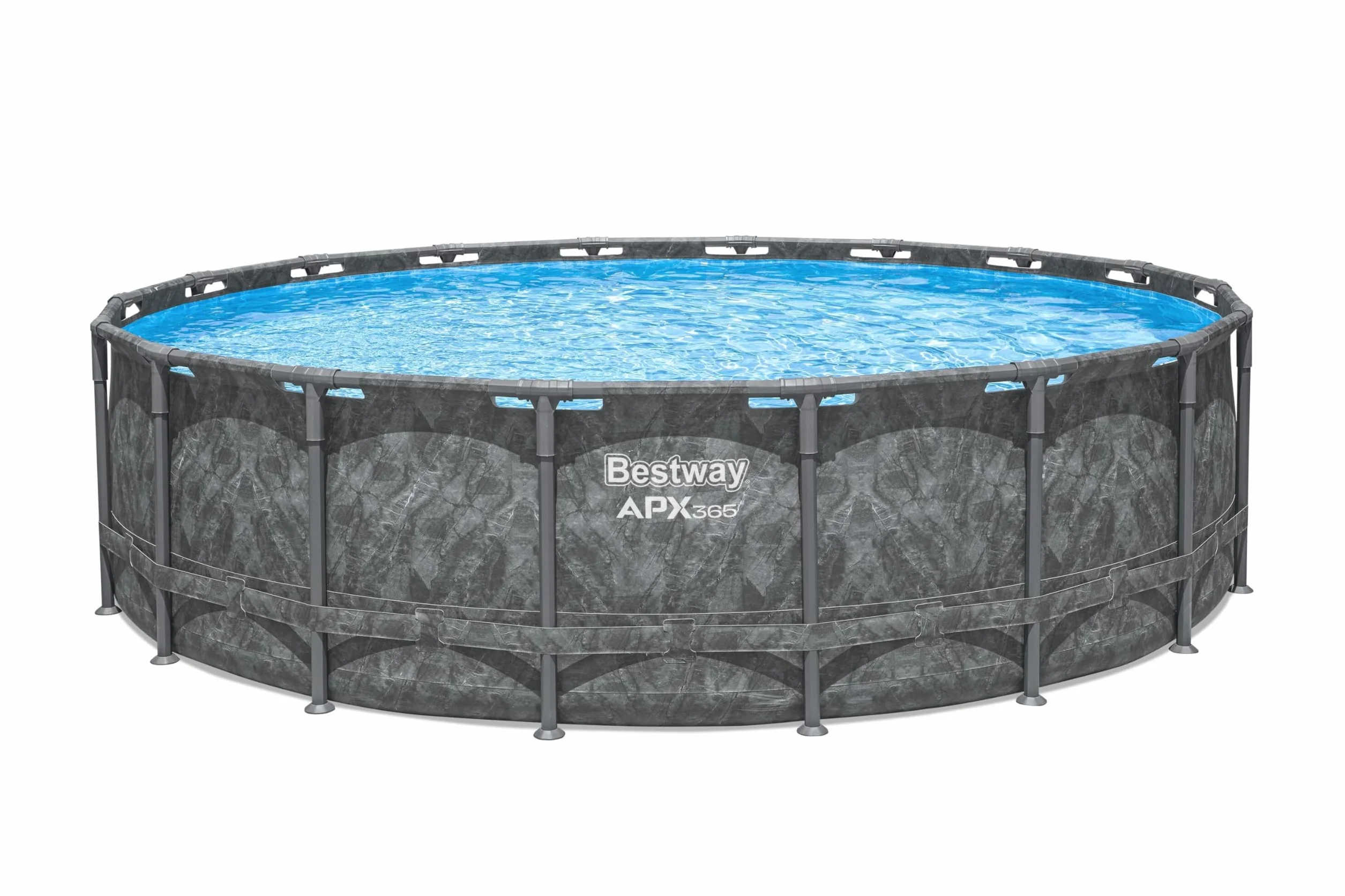 Bestway APX 365-549 cm x 549 cm x 132 cm Kit Piscine Hors Sol Ronde Gris foncé