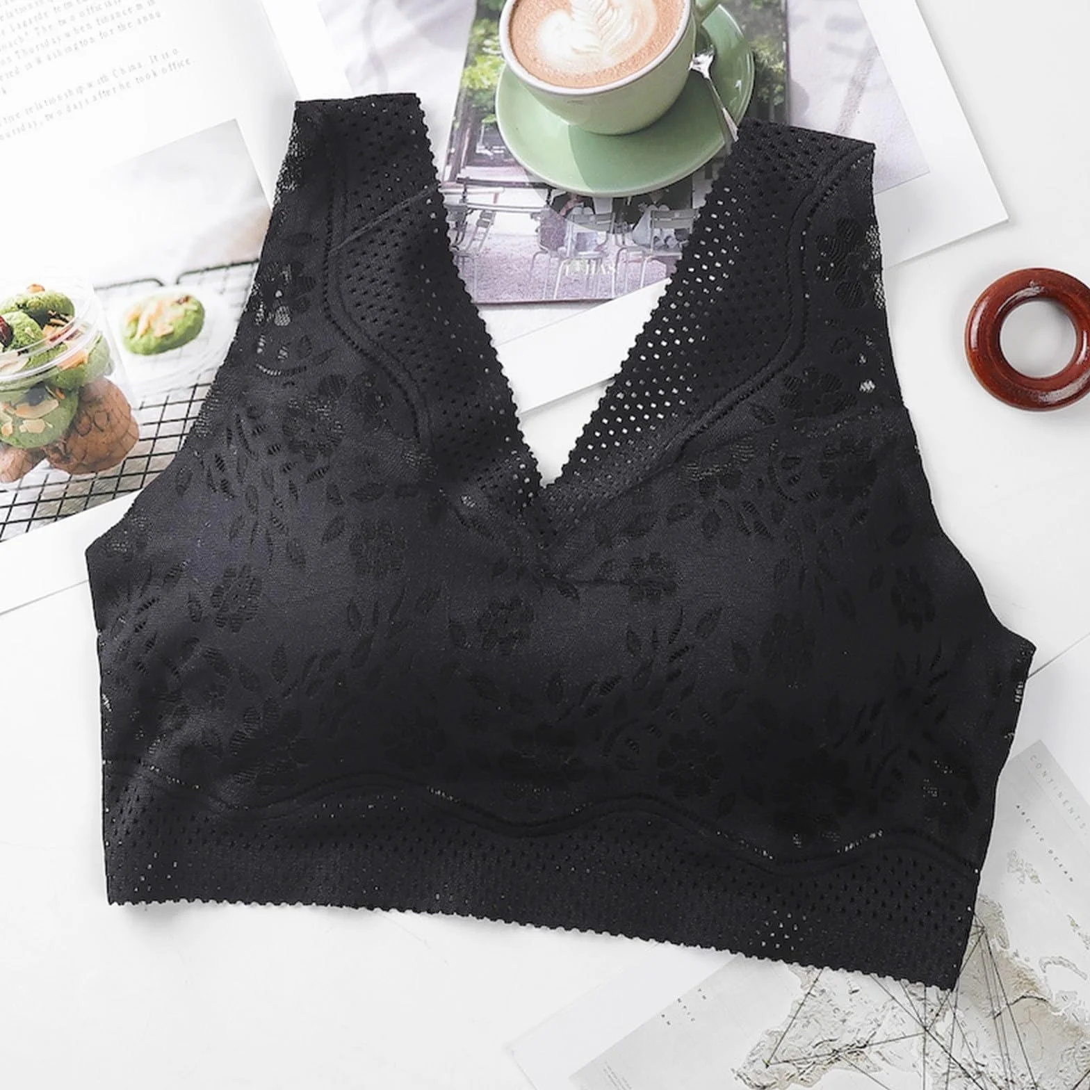 High Support Bras for Women Adjustable Strap Full Coverage No Underwire Wireless