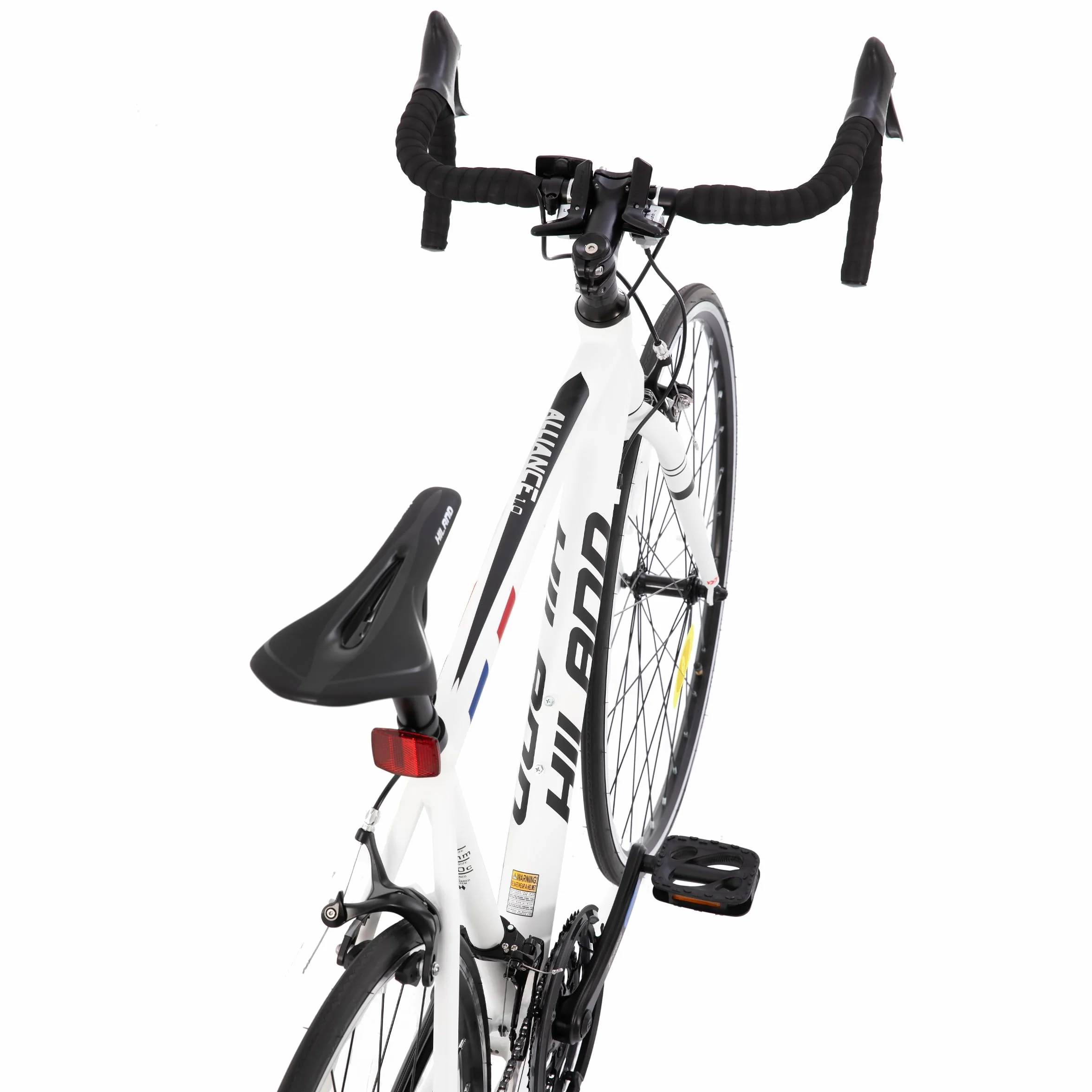 HILAND Vélo de course 28″ cadre aluminium 700C 14 vitesses noir/blanc