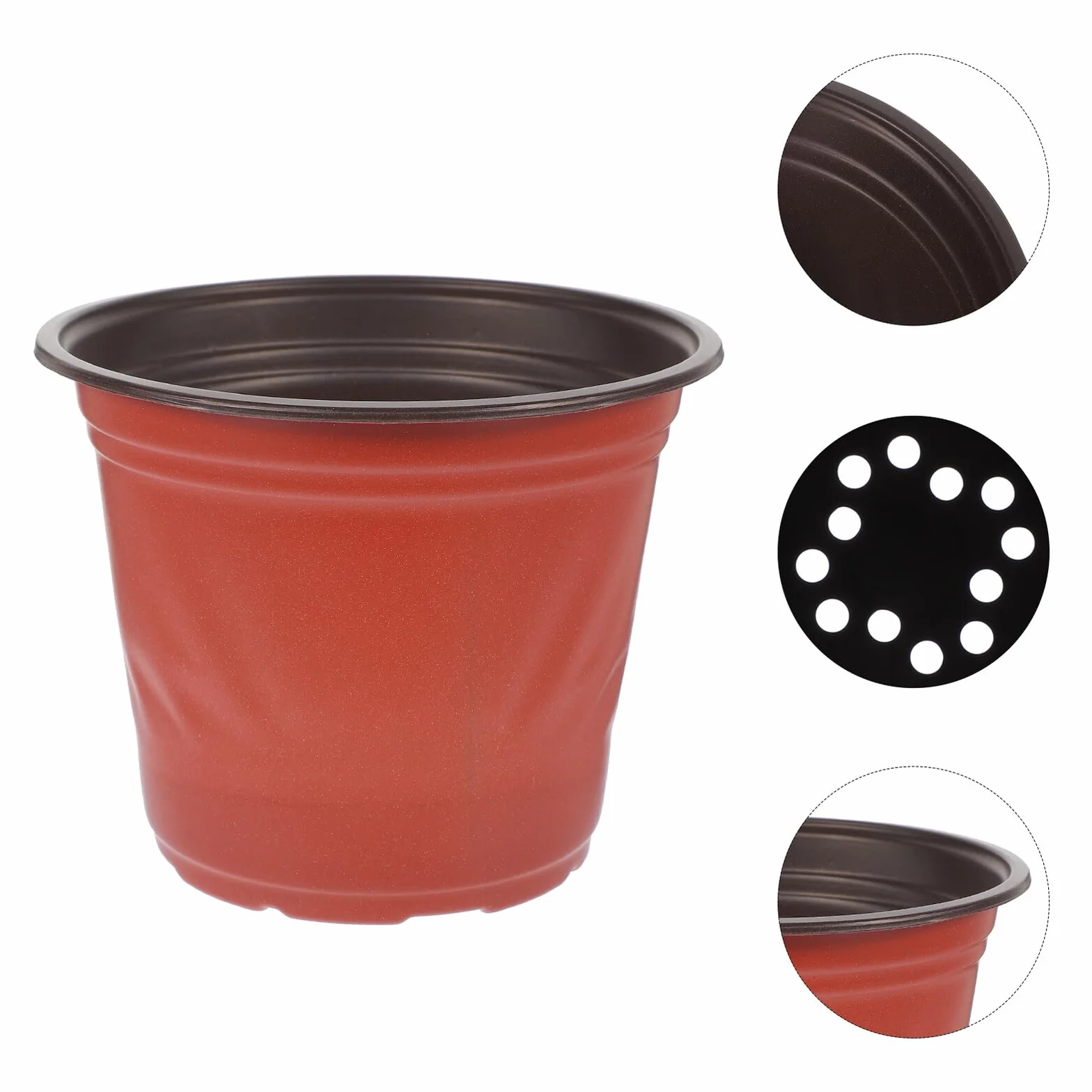 Artibetter Lot de 50 Pots de Pépinière en PP Bicolore, Diamètre 12 Cm, avec Trous de Drainage