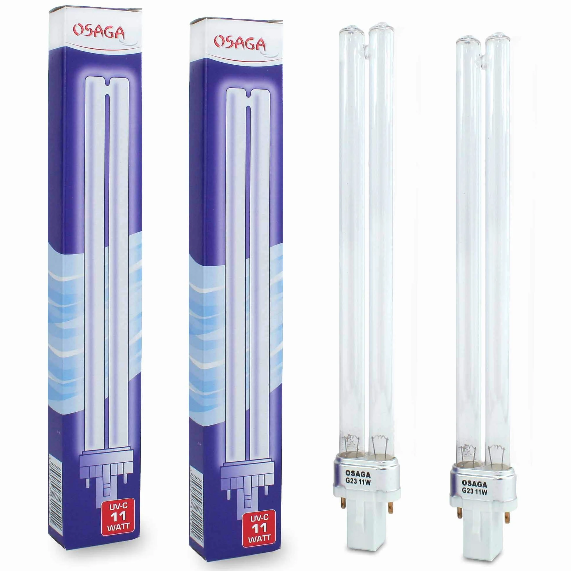 UVC Lampe 11 Watt PL culot G23 2 Unités